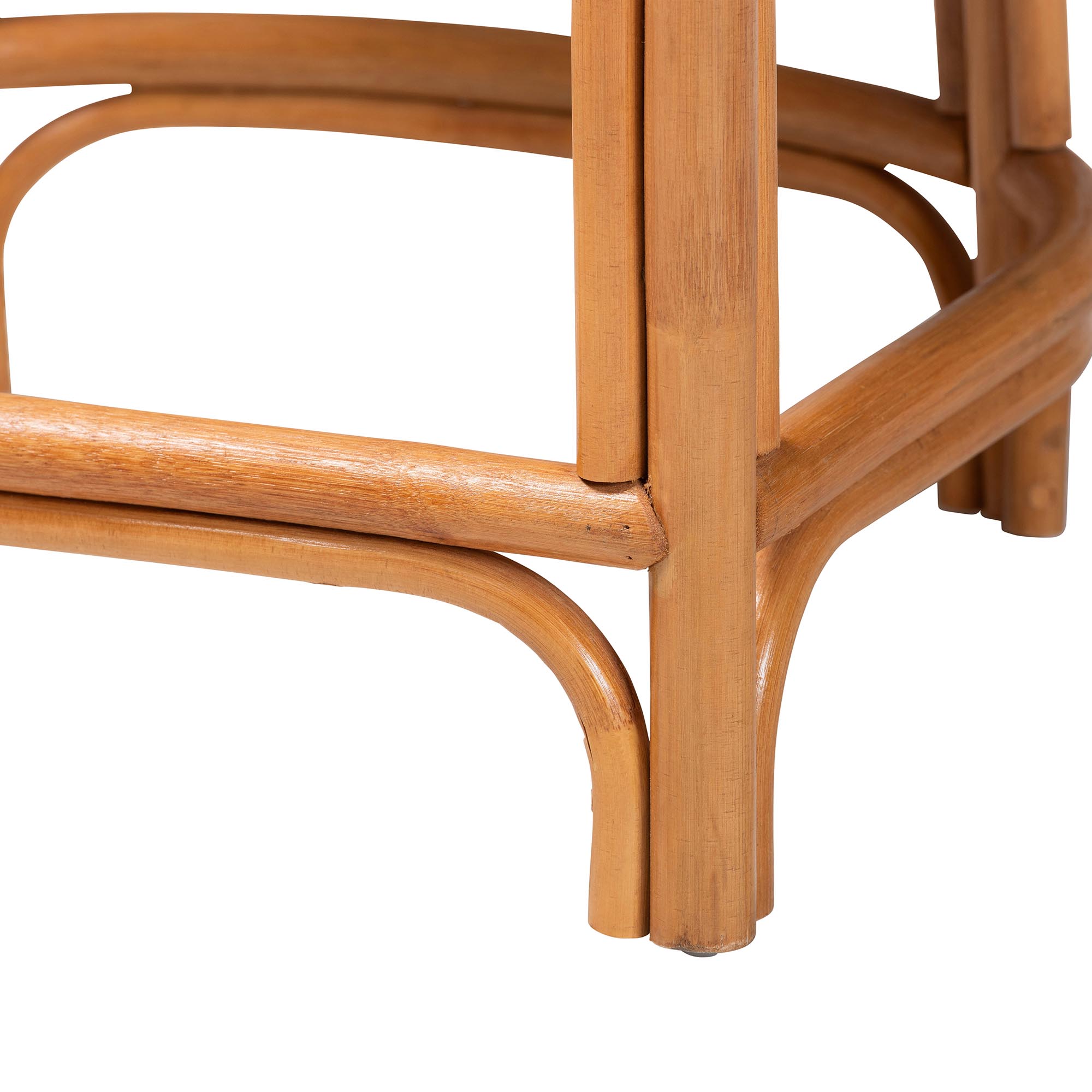 bali & pari Aria Natural Rattan Counter Stool with Backrest and Removable Cushion - Handwoven Cane Counter Height Seating for Kitchen Island or Dining Area