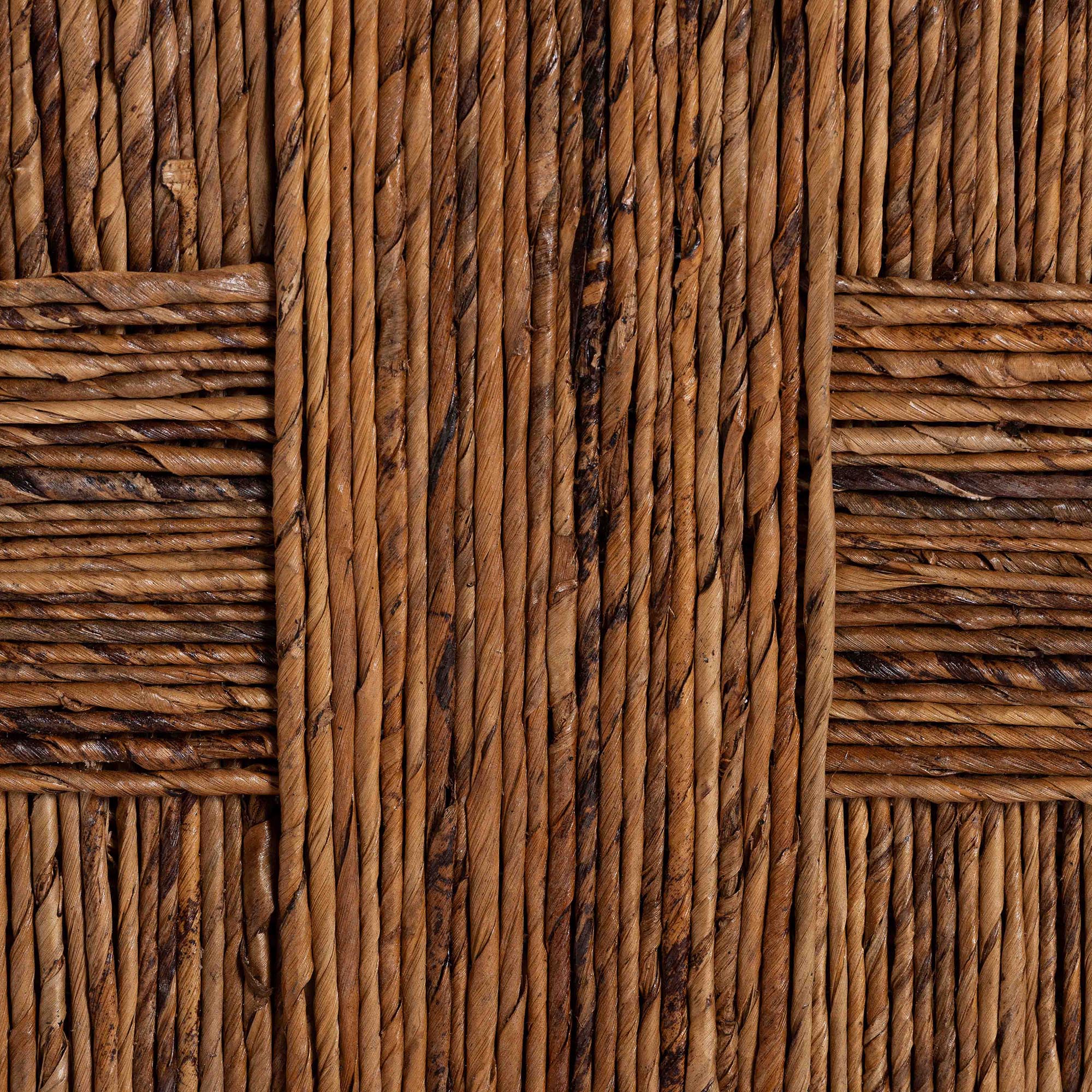 bali & pari Chabela Seagrass Counter Stool Set of 2 - Solid Mango Wood Frame with Woven Seat and Backrest, Rustic Boho Style Dining or Kitchen Island Seating, Brown