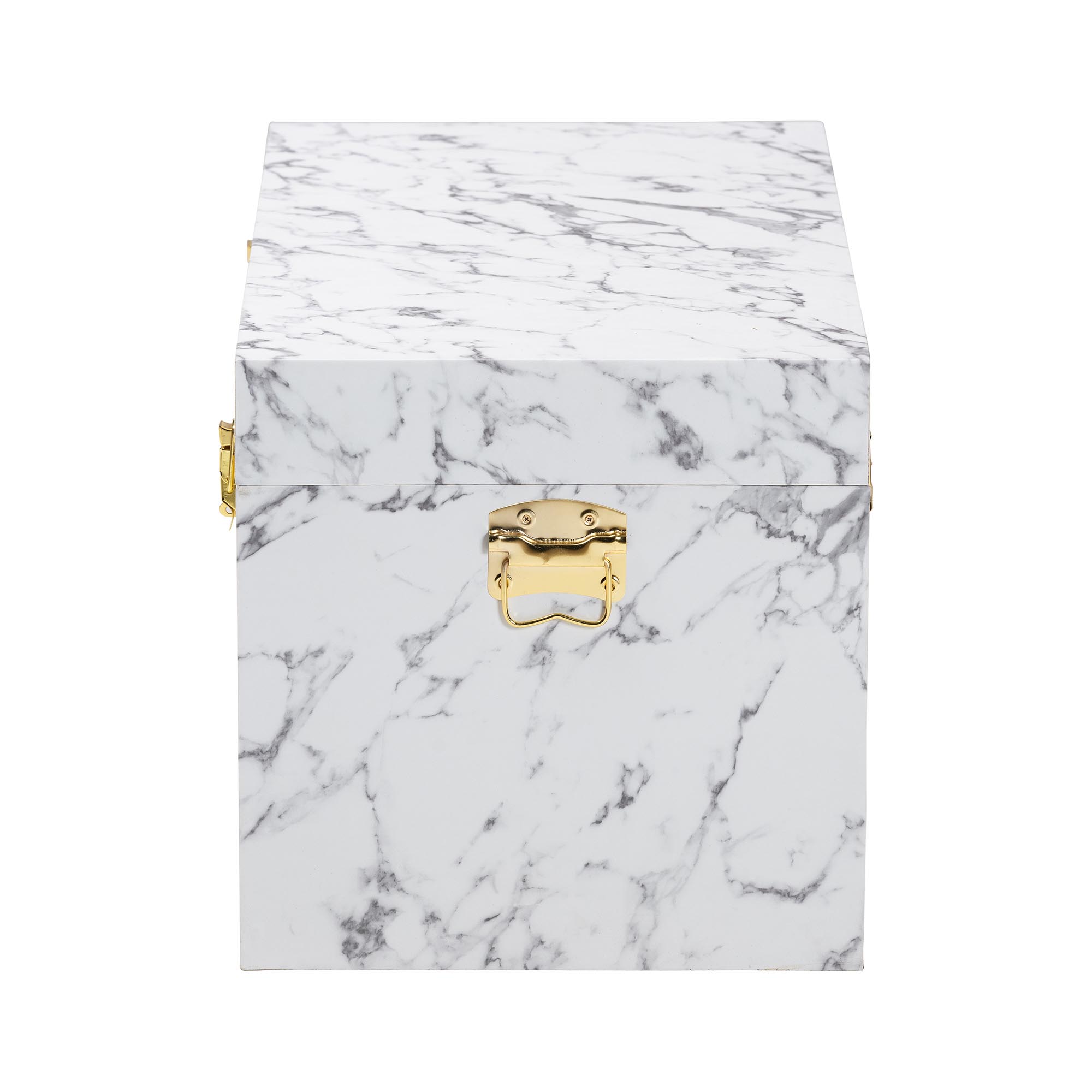 Baxton Studio Brenta Storage Trunk with Lift-Top Lid - Decorative Organizer Chest with Faux Marble Effect, Contemporary Storage Solution