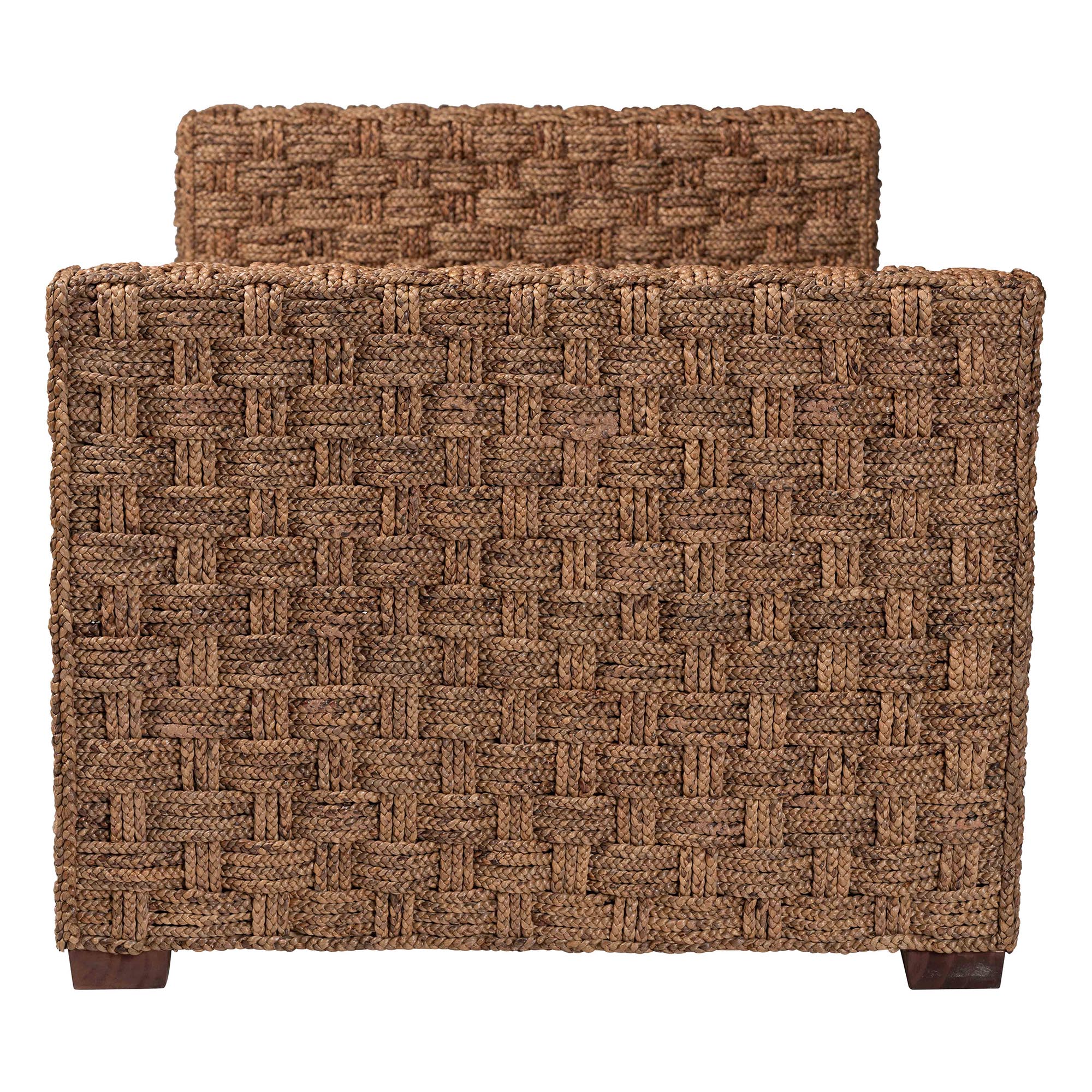 bali & pari Rhinos Handwoven Seagrass Daybed - Twin Size Coastal Boho Bed Frame with Basketweave Design