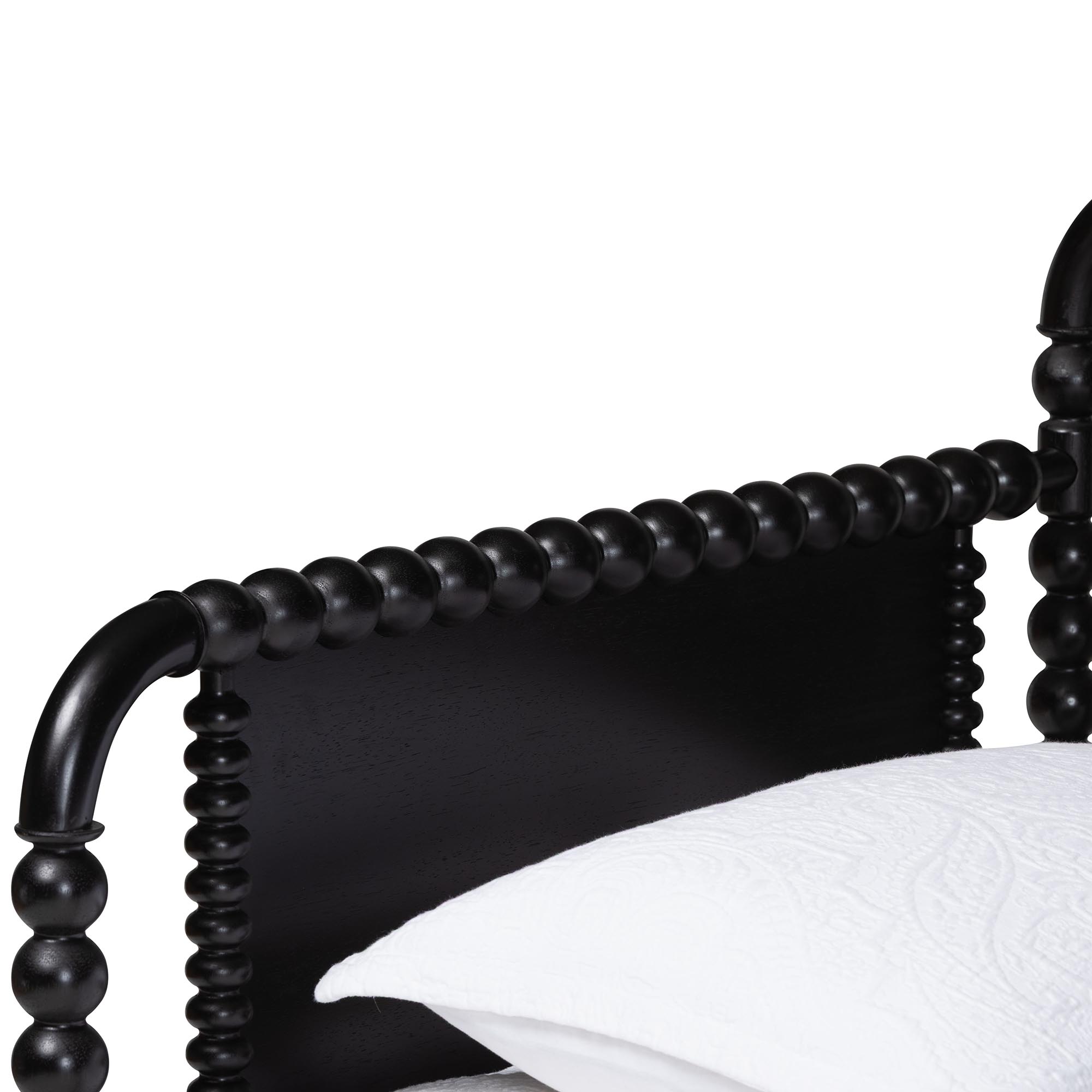 Baxton Studio Lucera Bobbin Daybed with Rolling Trundle - Wooden Bed Frame with Turned Spindle Detailing, Classic Style Sofa Bed for Bedroom or Guest Room, Twin, Black