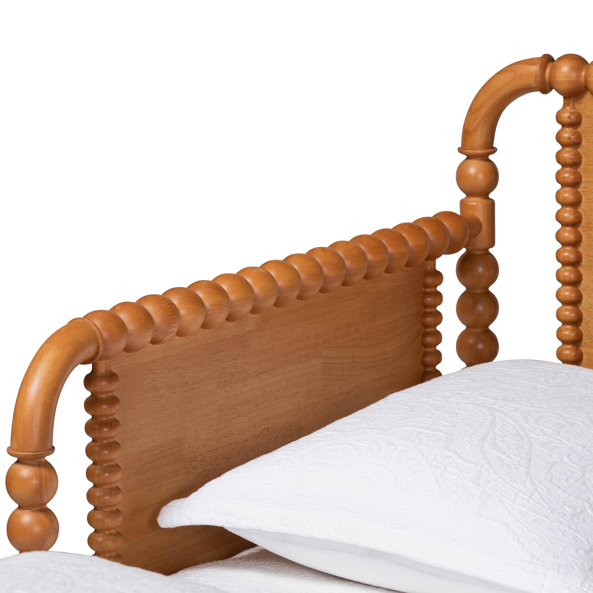 Baxton Studio Lucera Bobbin Twin-To-King Expandable Daybed - Wood Bed Frame with Turned Spindle Detailing, Classic Style Sofa Bed for Bedroom or Guest Room, Oak Brown