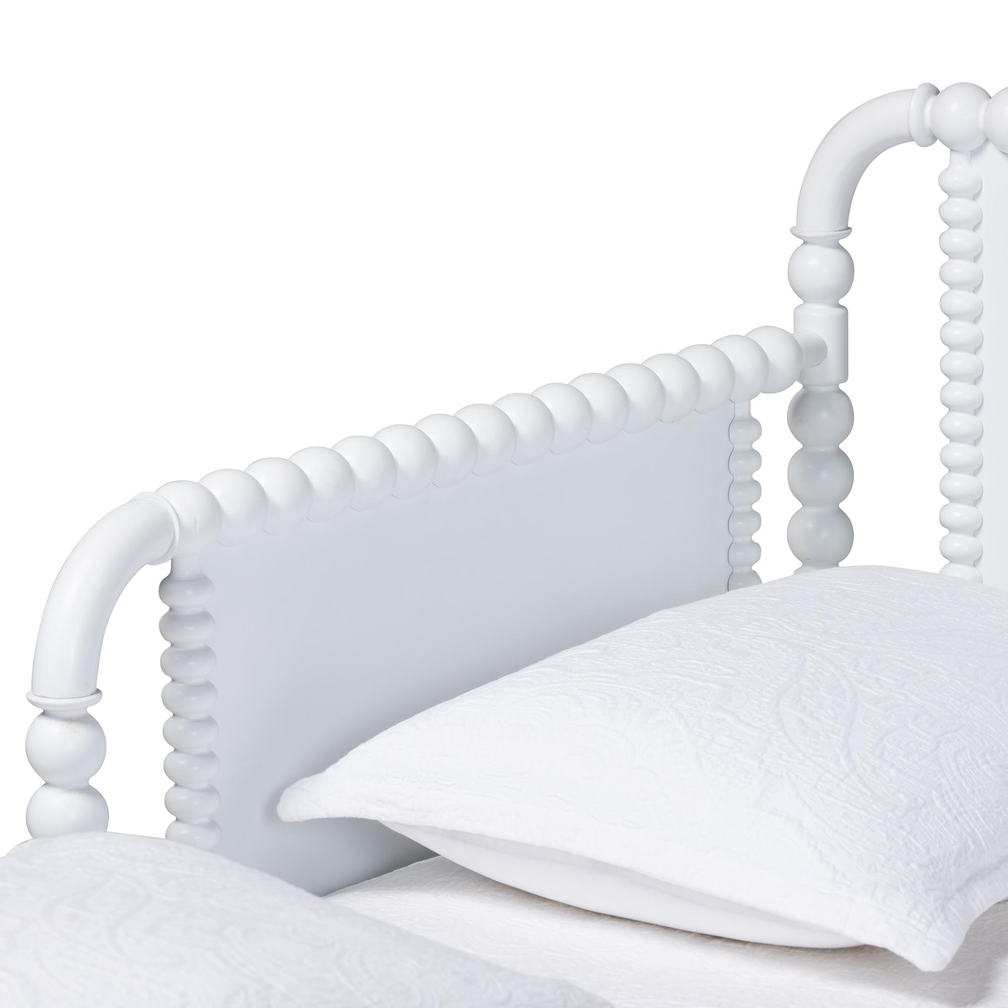 Baxton Studio Lucera Bobbin Twin-To-King Expandable Daybed - Wood Bed Frame with Turned Spindle Detailing, Classic Style Sofa Bed for Bedroom or Guest Room, White