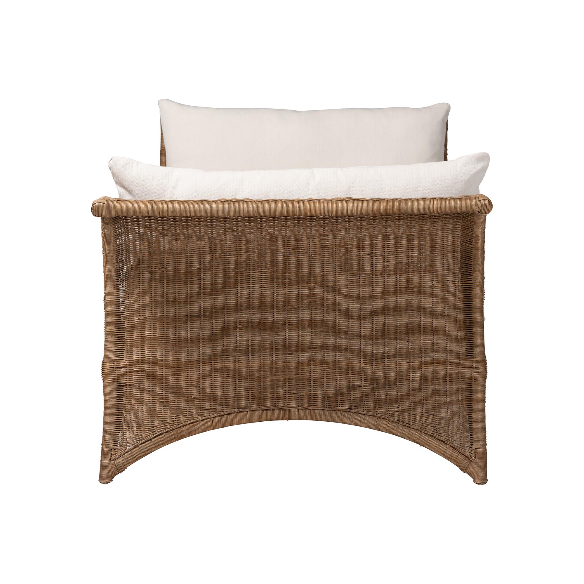 bali & pari Kalisha Natural Rattan Daybed with Cushions - Coastal Boho Indoor Lounge Sofa Bench for Living Room, Sunroom, or Bedroom Relaxation