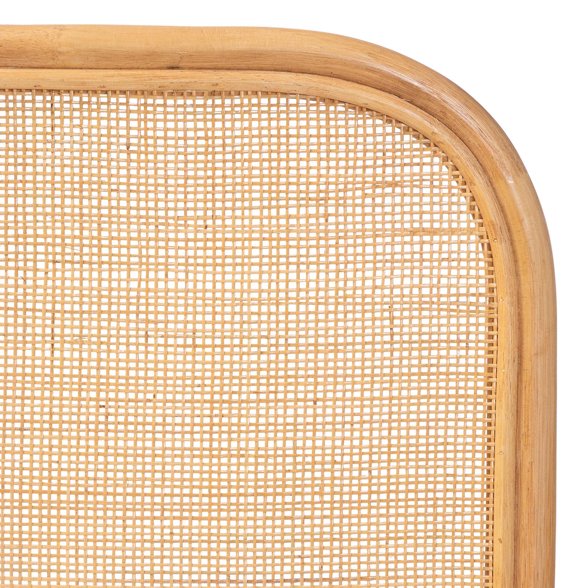 bali & pari Agota Natural Rattan Standalone Headboard - Handwoven Wicker Panel with Rounded Corners and Rattan Frame, Coastal Boho Style Bedroom Decor, Queen