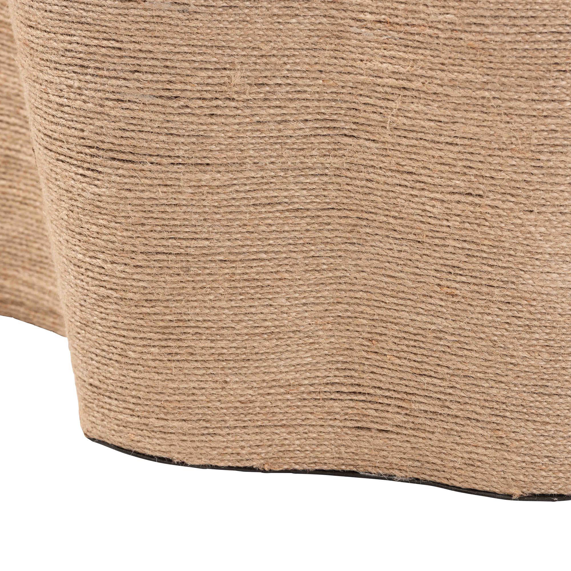 bali & pari Edna Natural Jute Coffee Table - Textured Handwoven Irregular Shape Cocktail Table for Living Room or Lounge