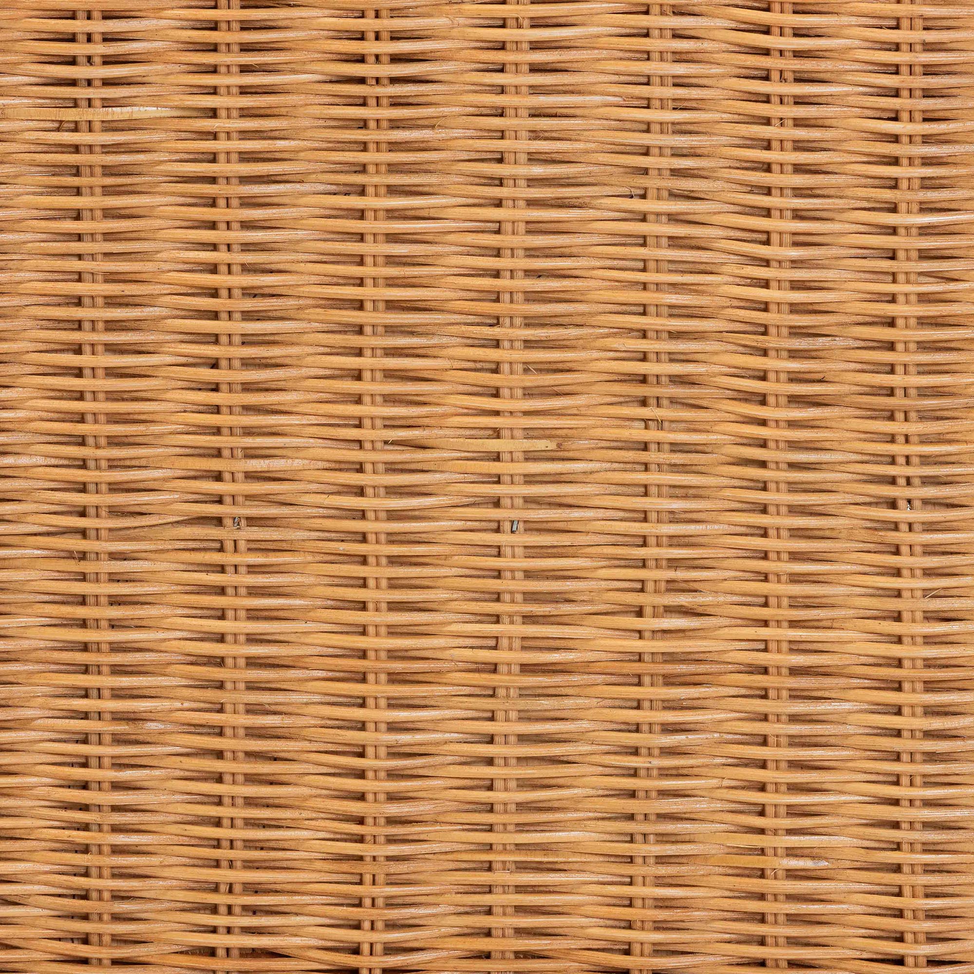 bali & pari Melanie Natural Rattan Bed - Coastal Boho Bed Frame with Scalloped Headboard, King