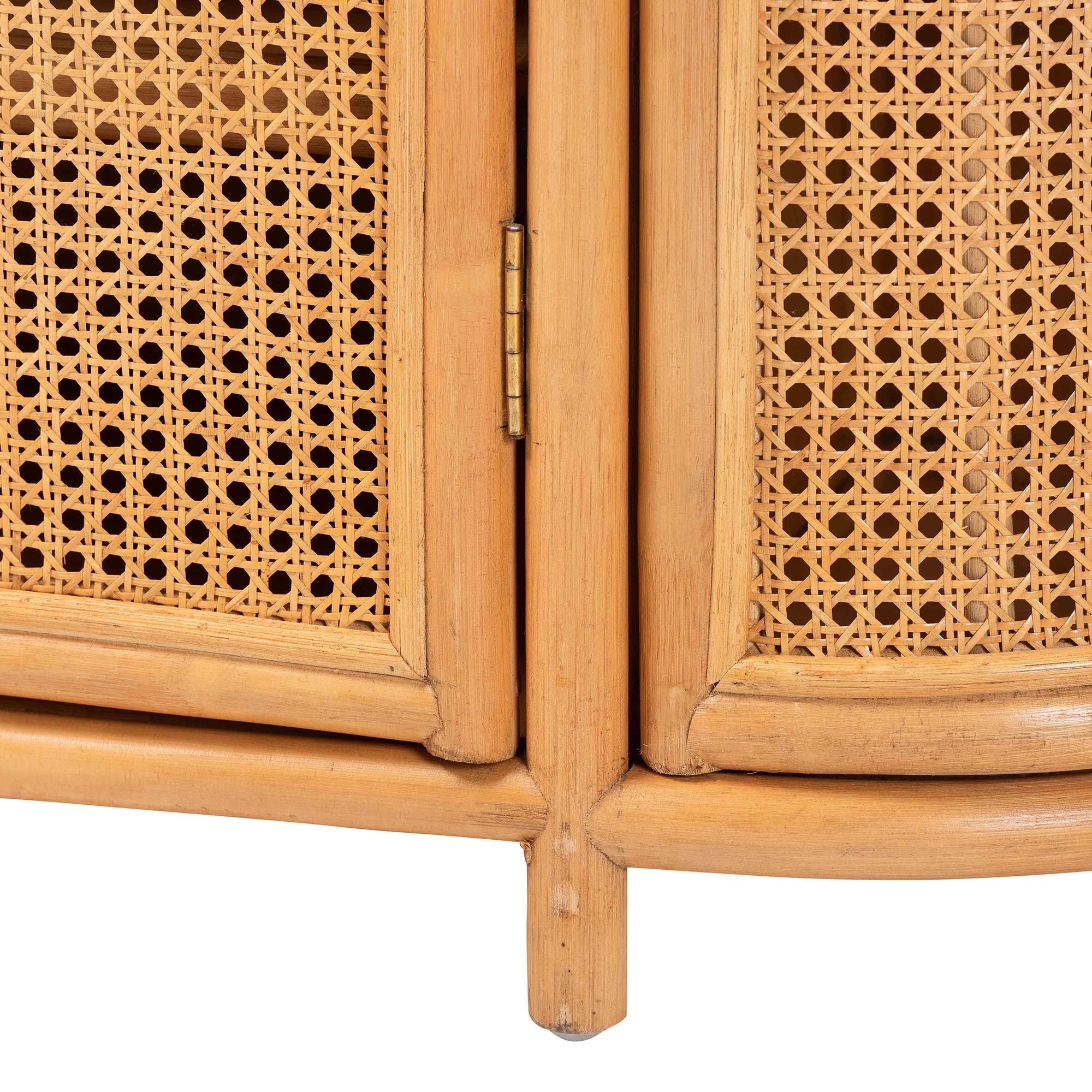bali & pari McKenna Natural Rattan Sideboard - Handwoven Wicker Buffet Credenza, Boho Coastal Style for Dining or Living Room, 2-Drawer