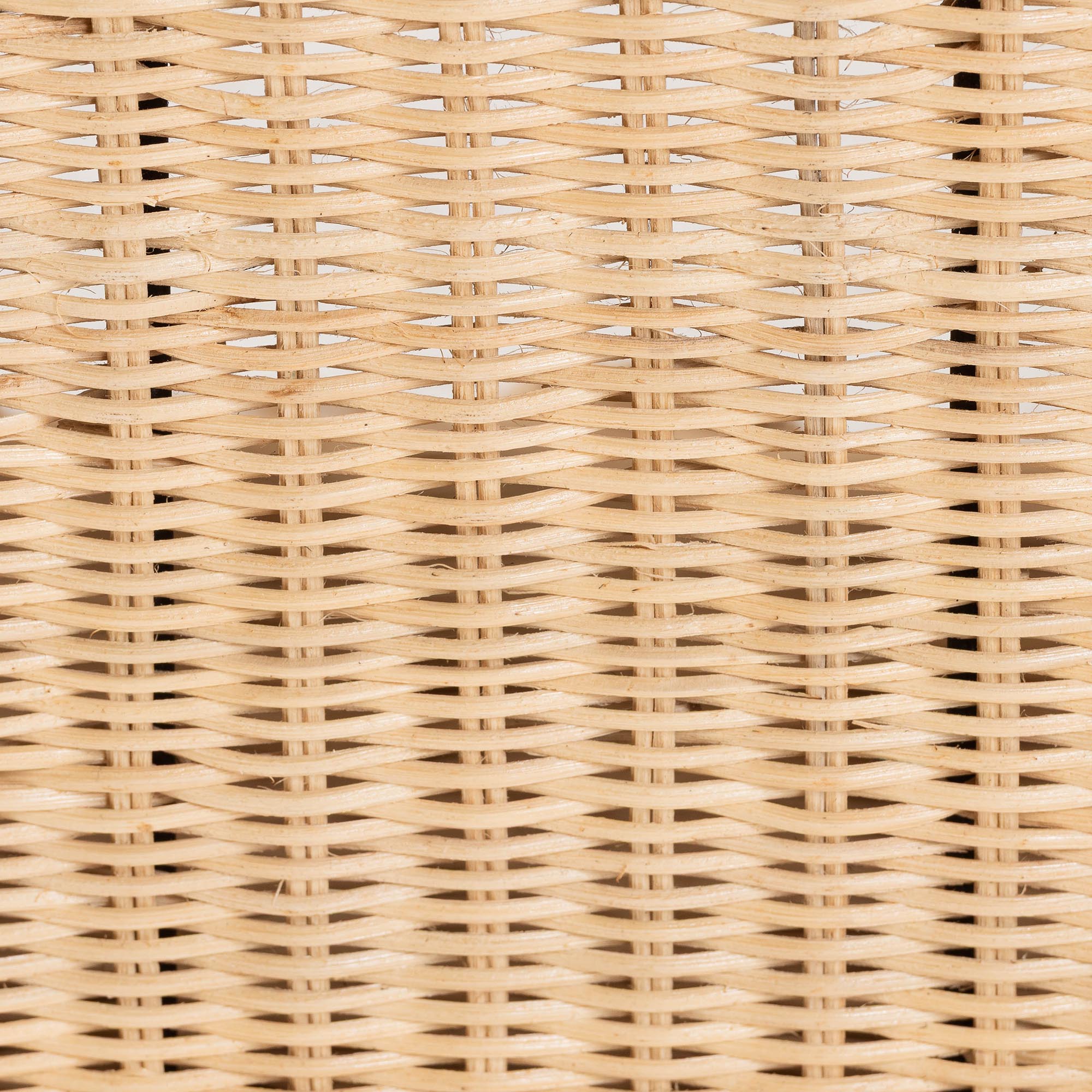 bali & pari Rotem Natural Rattan Ottoman with Cushion - Handwoven Wicker Pleated Skirt Accent Coffee Table or Extra Seating for Living Room or Sunroom, Small