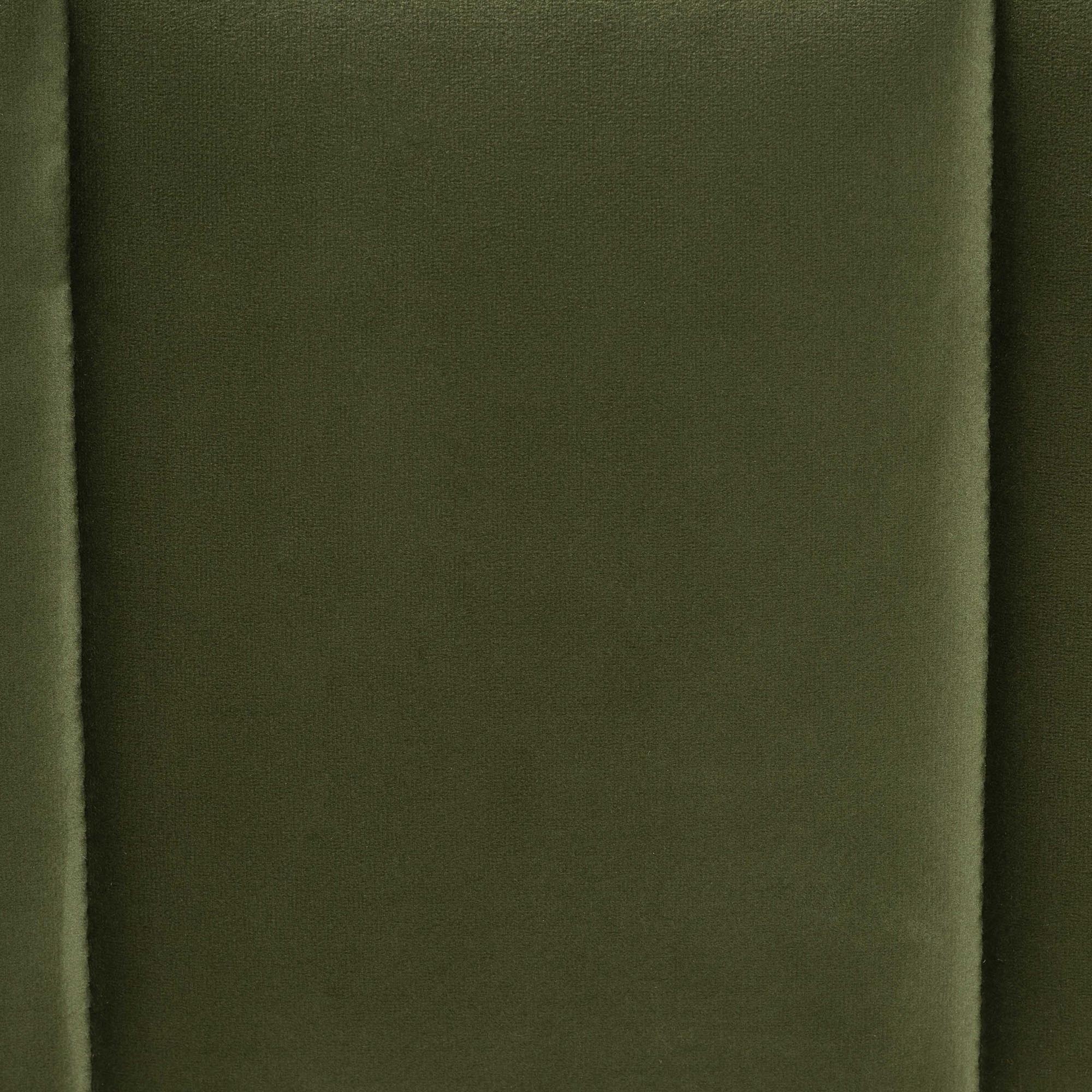Baxton Studio Granger Velvet Upholstered Platform Bed with Channel Tufted Headboard, Modern Low Profile Bed Frame, Moss Green, Queen