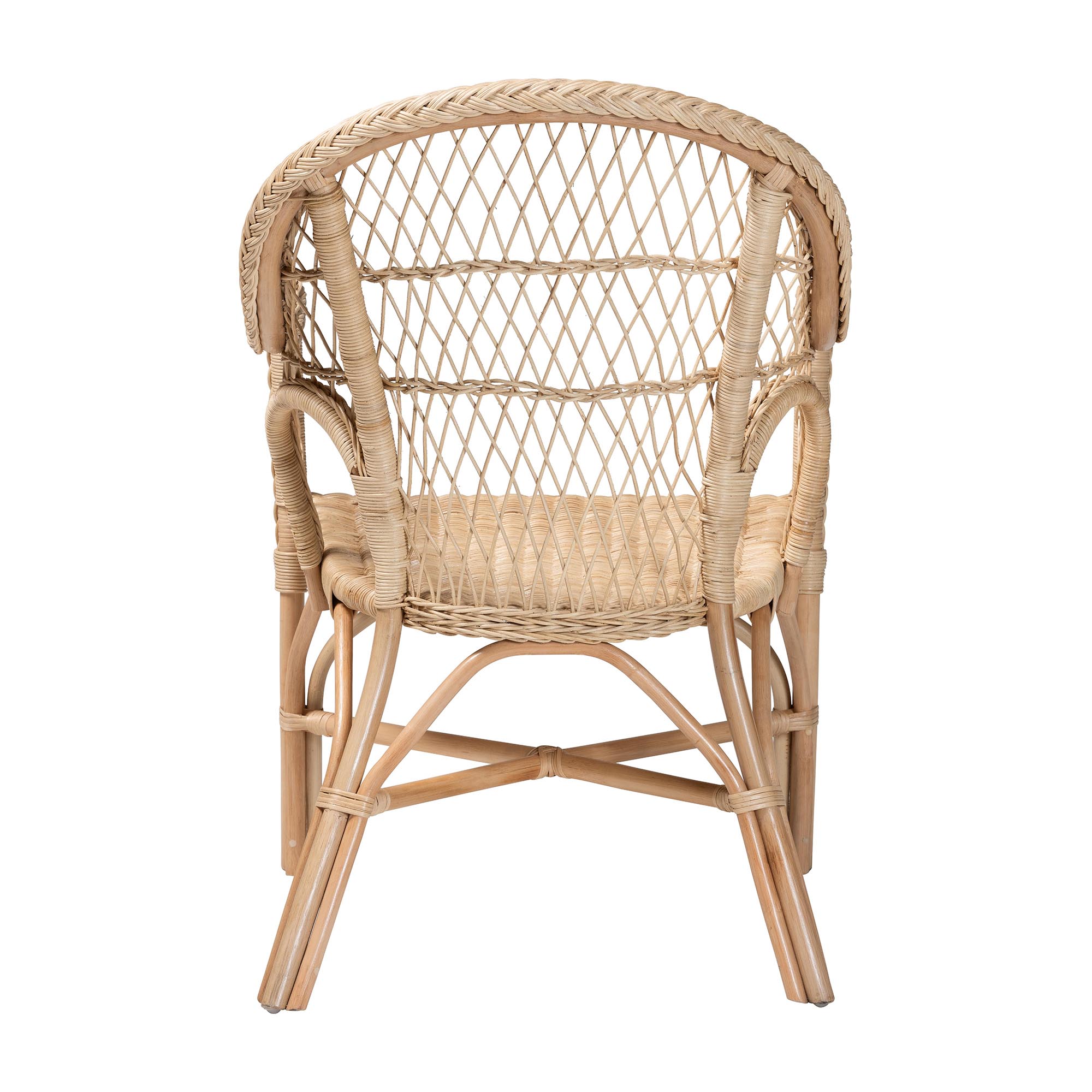 bali & pari Zaira Modern Bohemian Natural Rattan Arm Chair