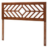 Baxton Studio Olsen Wood Headboard with Geometric Cutout Design - Modern Decorative Panel for Bed Frame, Contemporary Bedroom Accent with Adjustable Height, Full