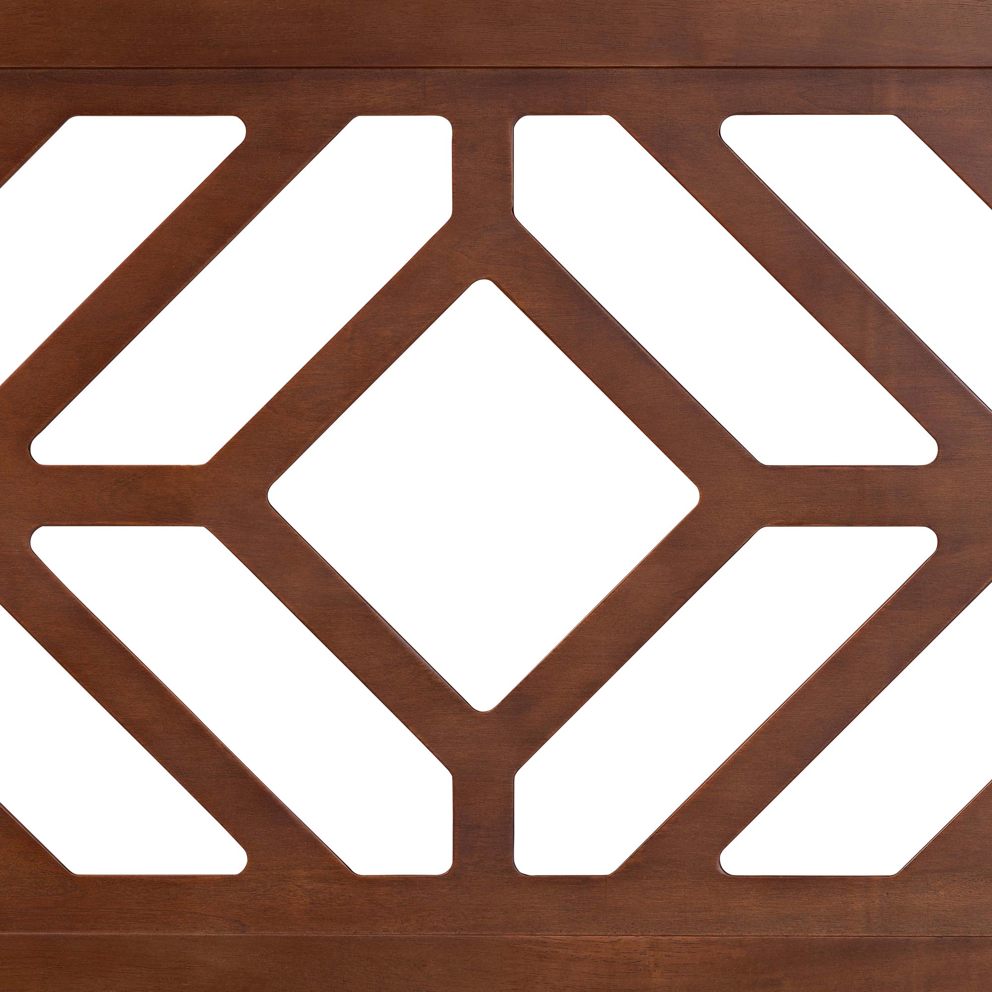 Baxton Studio Olsen Wood Headboard with Geometric Cutout Design - Modern Decorative Panel for Bed Frame, Contemporary Bedroom Accent with Adjustable Height, Queen