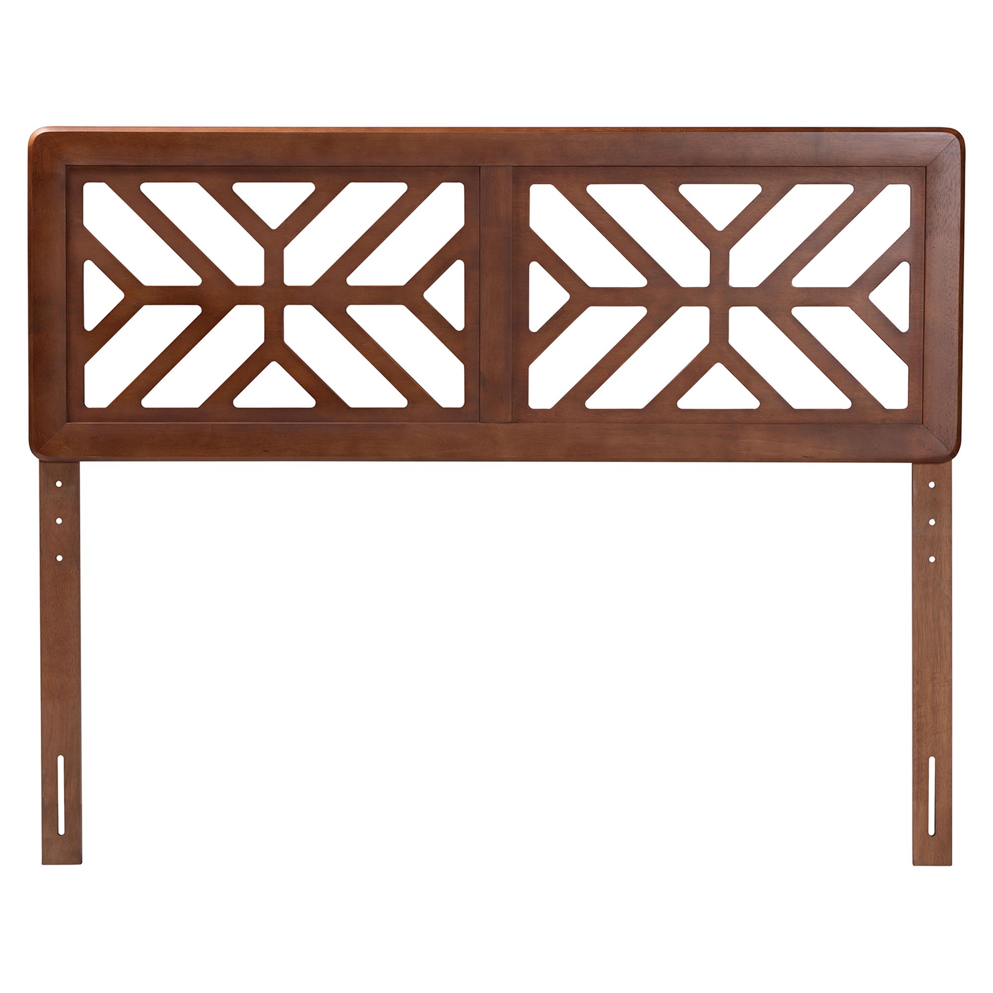 Baxton Studio Kalare Wood Headboard with Geometric Cutout Design - Modern Decorative Panel for Bed Frame, Contemporary Bedroom Accent with Adjustable Height, Queen