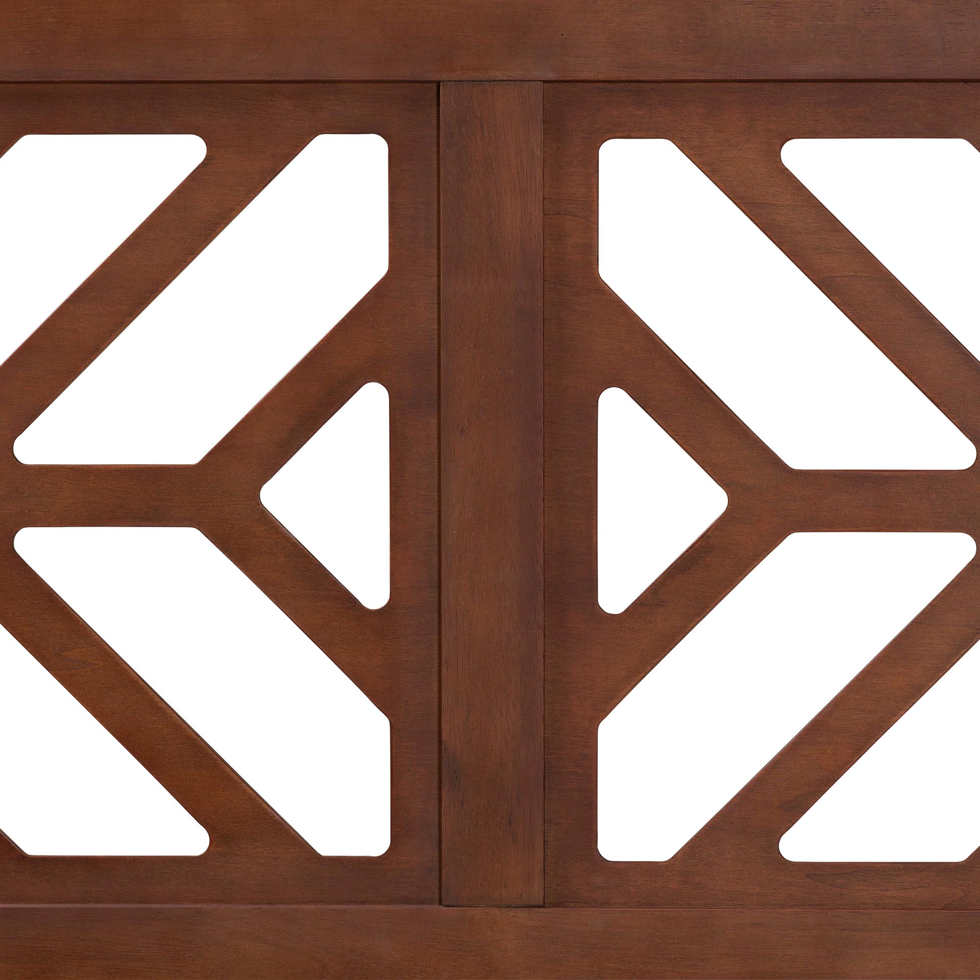 Baxton Studio Kalare Wood Headboard with Geometric Cutout Design - Modern Decorative Panel for Bed Frame, Contemporary Bedroom Accent with Adjustable Height, Full