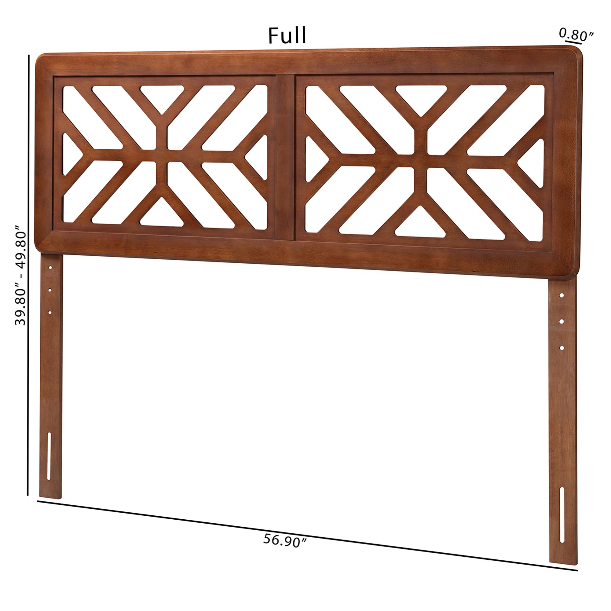 Baxton Studio Kalare Wood Headboard with Geometric Cutout Design - Modern Decorative Panel for Bed Frame, Contemporary Bedroom Accent with Adjustable Height, Queen
