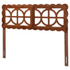 Baxton Studio Nansen Wood Headboard with Scalloped Frame - Geometric Cutout Decorative Panel for Bed Frame, Modern Coastal Bedroom Accent with Adjustable Height, Queen, Walnut