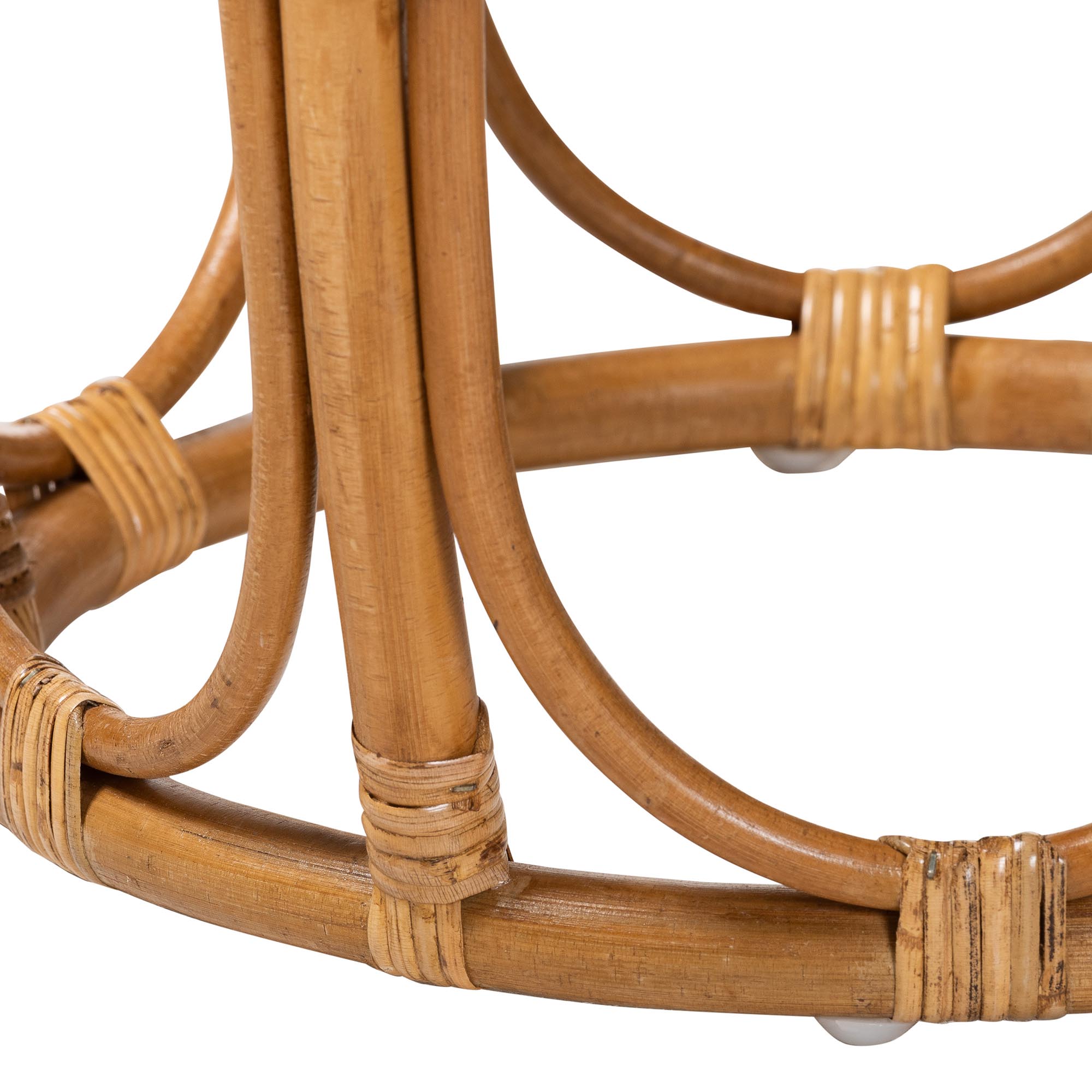bali & pari Jayana Natural Rattan Round End Table - Handwoven Wicker Accent Table with Open Frame Base, Lightweight Coastal Boho Side Table for Living Room or Patio