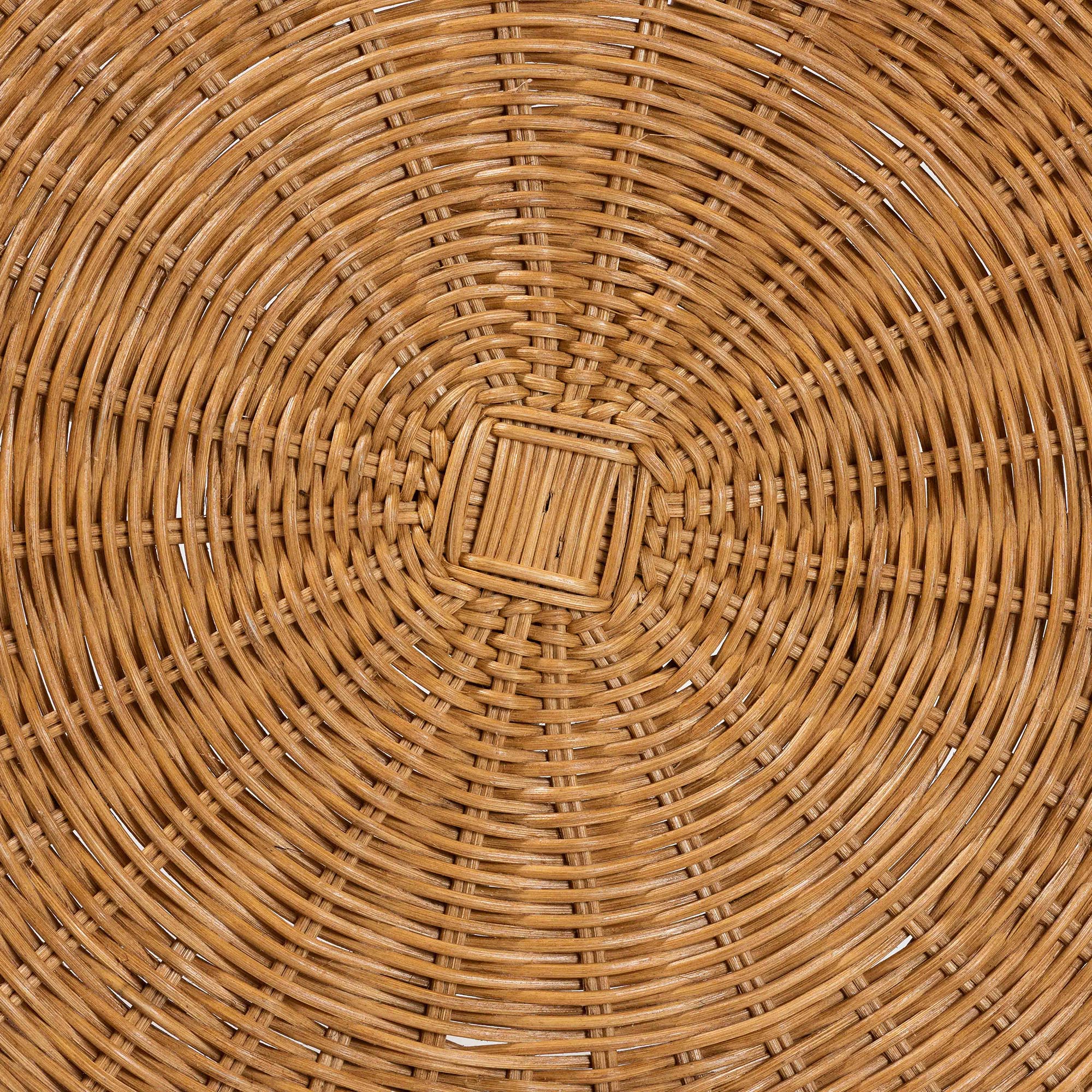 bali & pari Jayana Natural Rattan Round End Table - Handwoven Wicker Accent Table with Open Frame Base, Lightweight Coastal Boho Side Table for Living Room or Patio