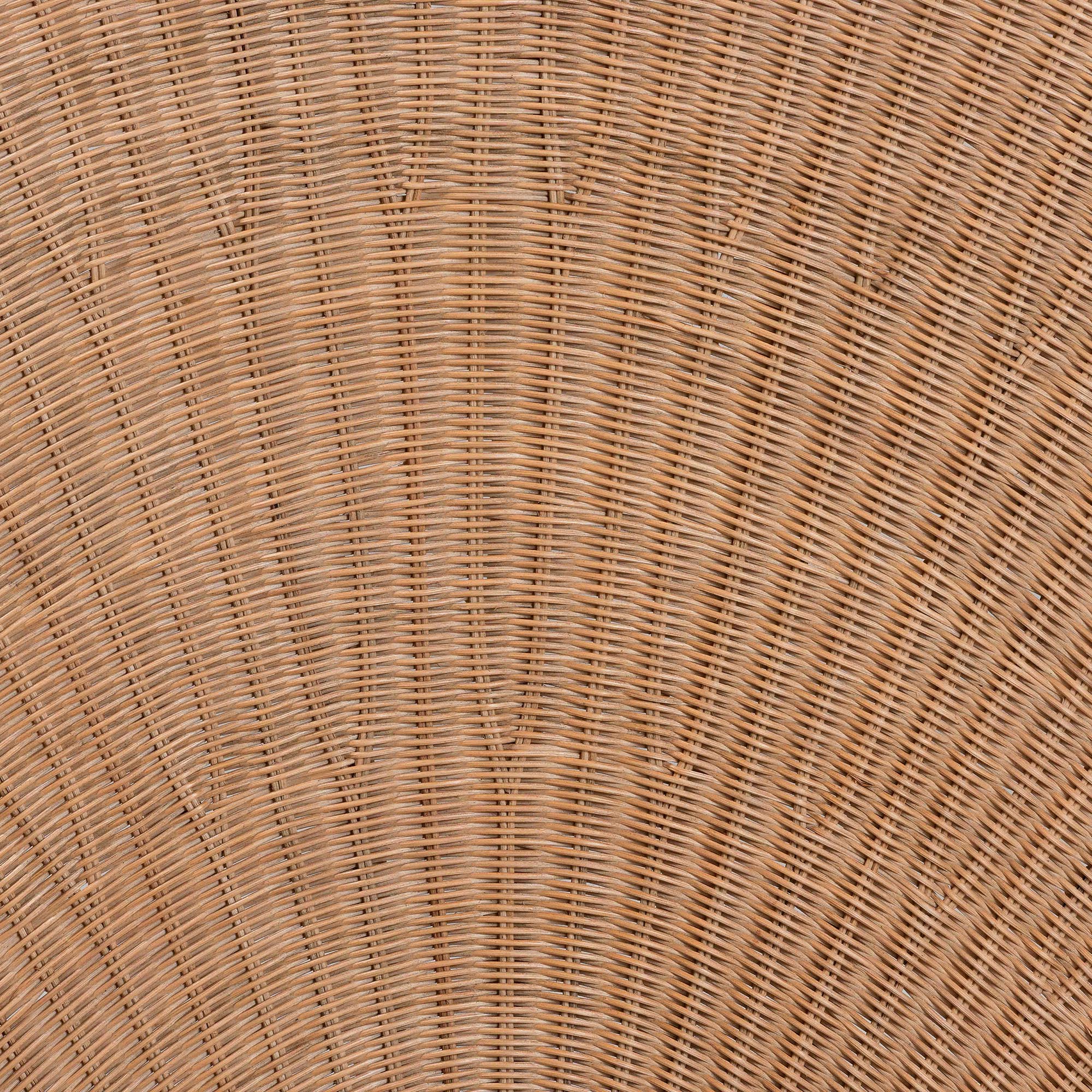 bali & pari Callias Natural Rattan Scalloped Headboard with Sunburst Weave - Coastal Boho Wicker Bed Backdrop for Bedroom Decor, Queen