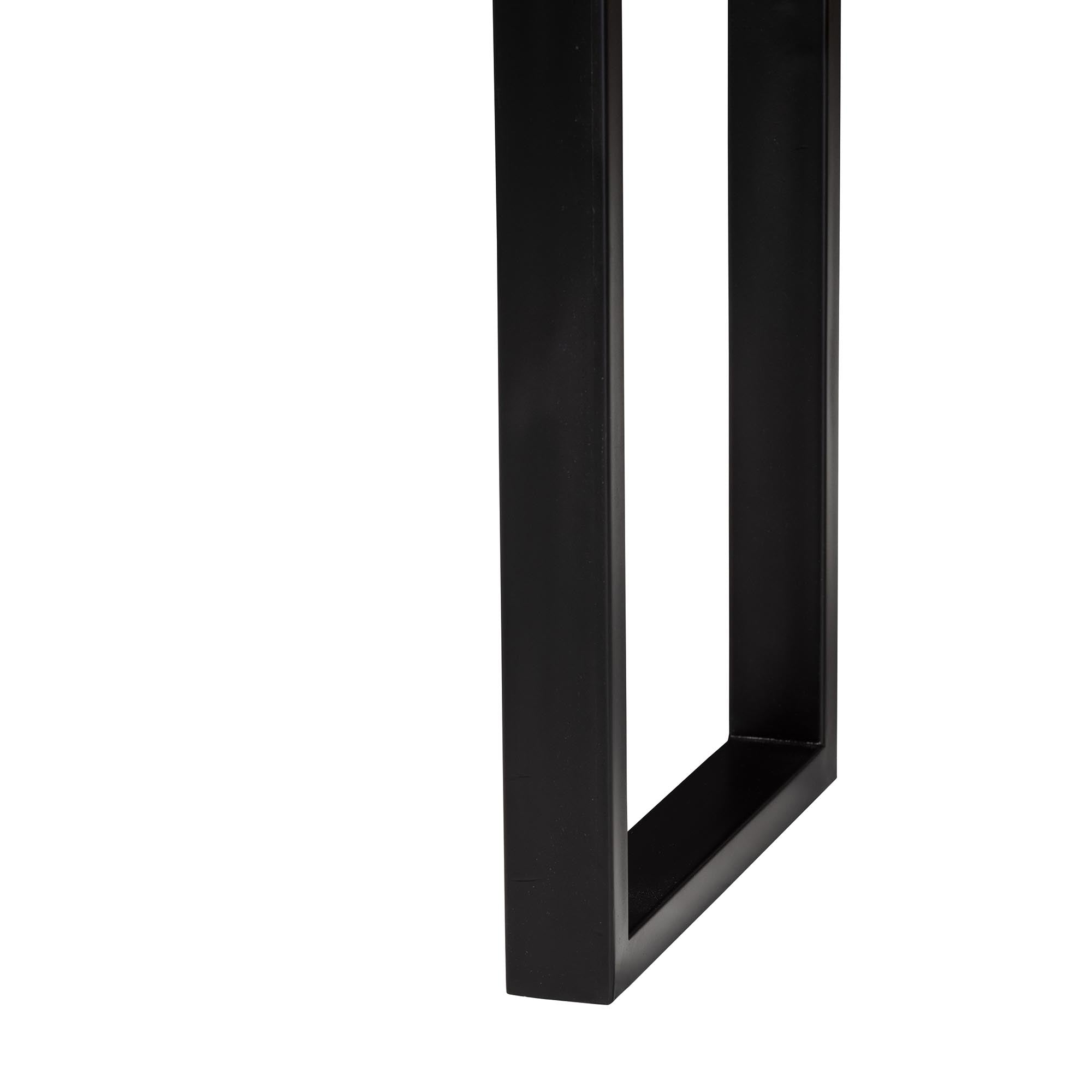 bali & pari Apio Wood Epoxy Resin Console Table with Glass Inlay - Rectangular Live Edge Teak Wood Accent Table with Black Metal Base, Modern Rustic Furniture for Living Room or Entryway