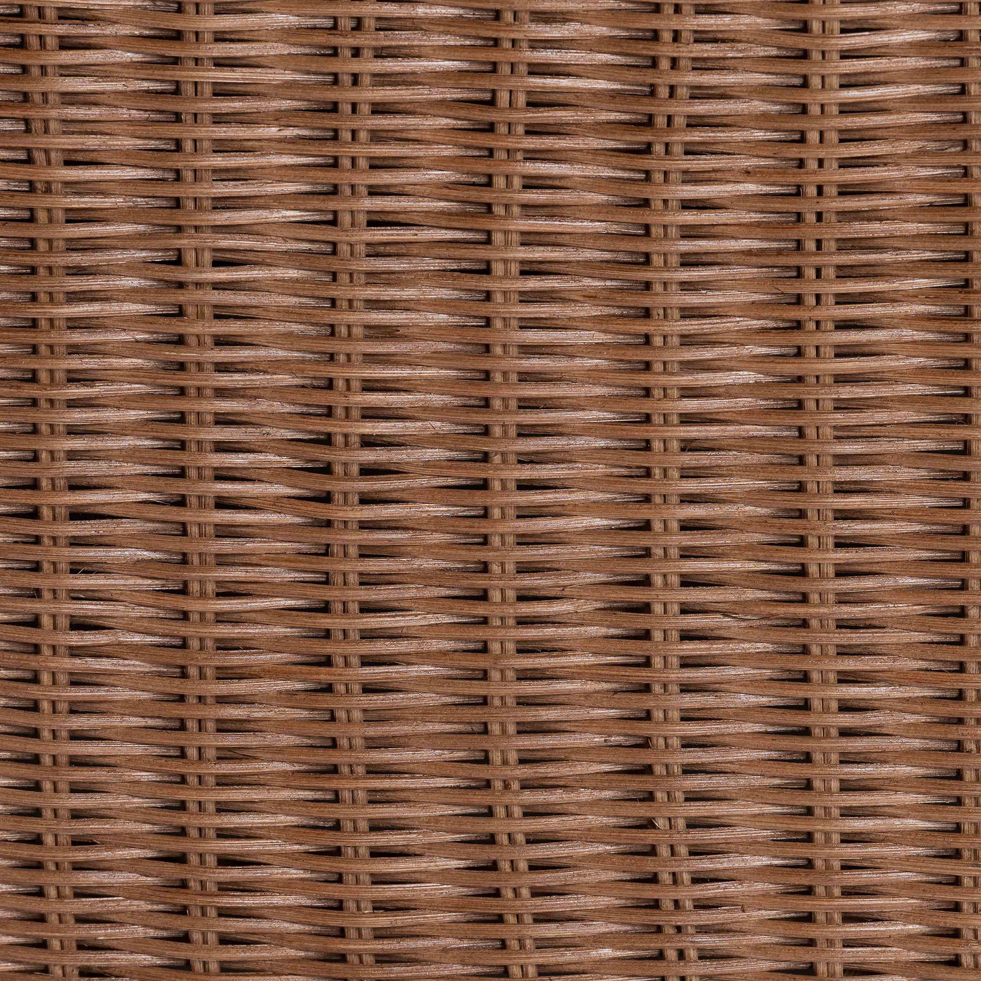 bali & pari Detta Natural Rattan 4-Piece Sectional Set - Handwoven Wicker Corner Lounge Seating with Scalloped Skirt Base and Rolled Arms, Boho Coastal Style for Sunroom or Living Room
