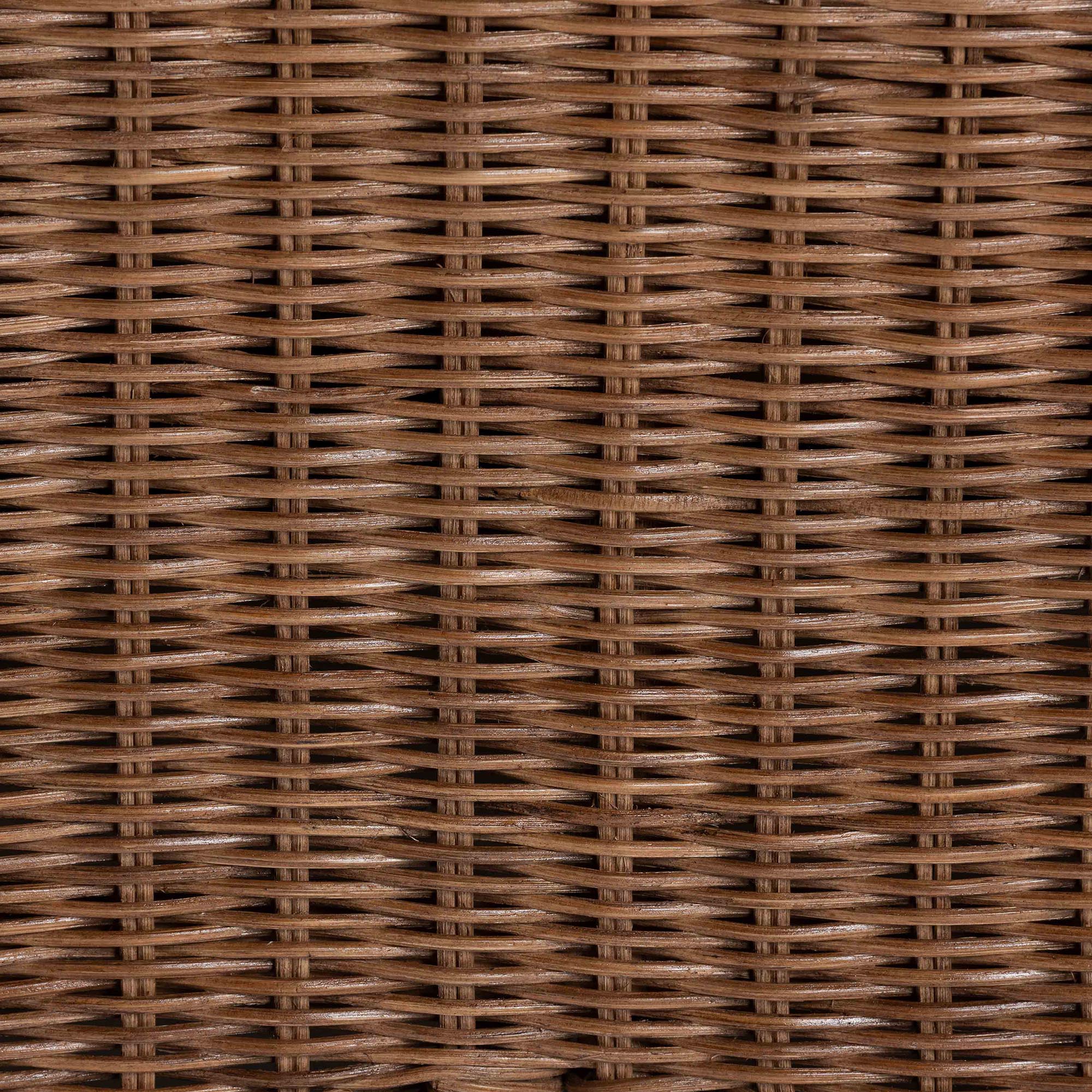 bali & pari Detta Natural Rattan Armchair and Ottoman Set - 2-Piece Handwoven Wicker Lounge Seating with Scalloped Skirt Base and Rolled Arms, Boho Coastal Style for Sunroom or Living Room