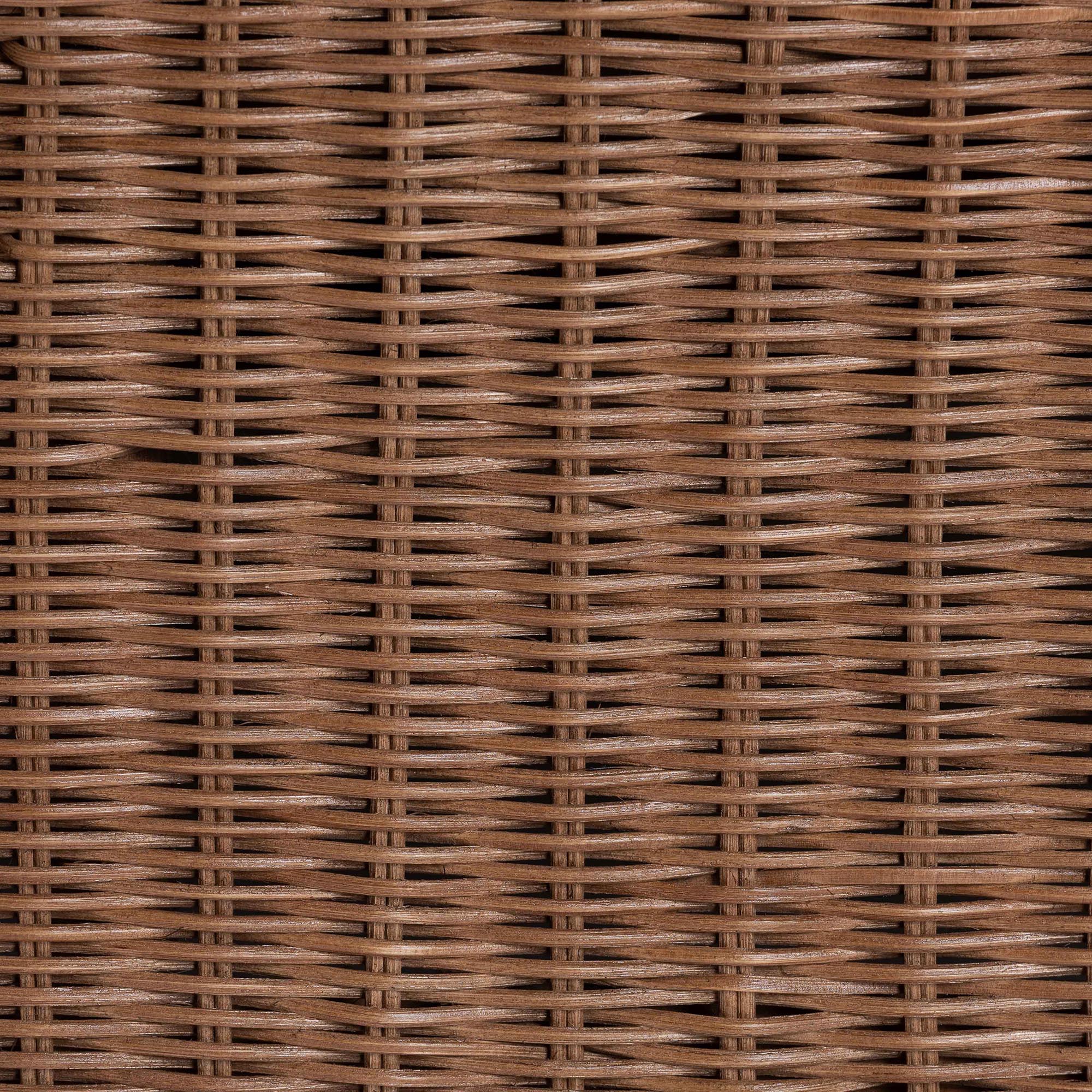bali & pari Detta Natural Rattan 3-Piece Living Room Set - Handwoven Wicker Lounge Seating with Scalloped Skirt Base and Rolled Arms, Boho Coastal Style for Sunroom or Living Room