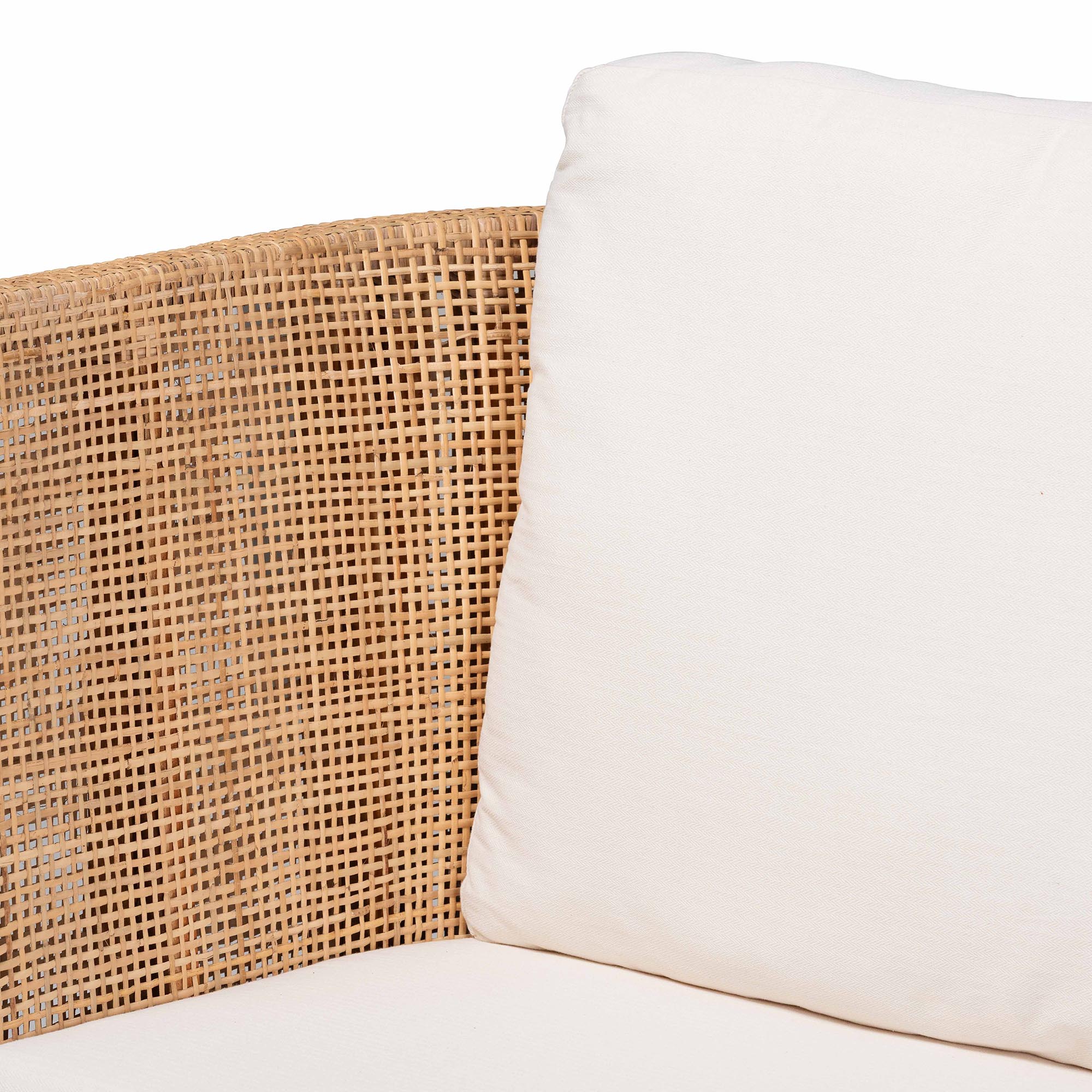 bali & pari Edda Natural Rattan Sofa with Upholstered Cushions - Coastal Style 3-Seater Couch for Living Room or Sunroom