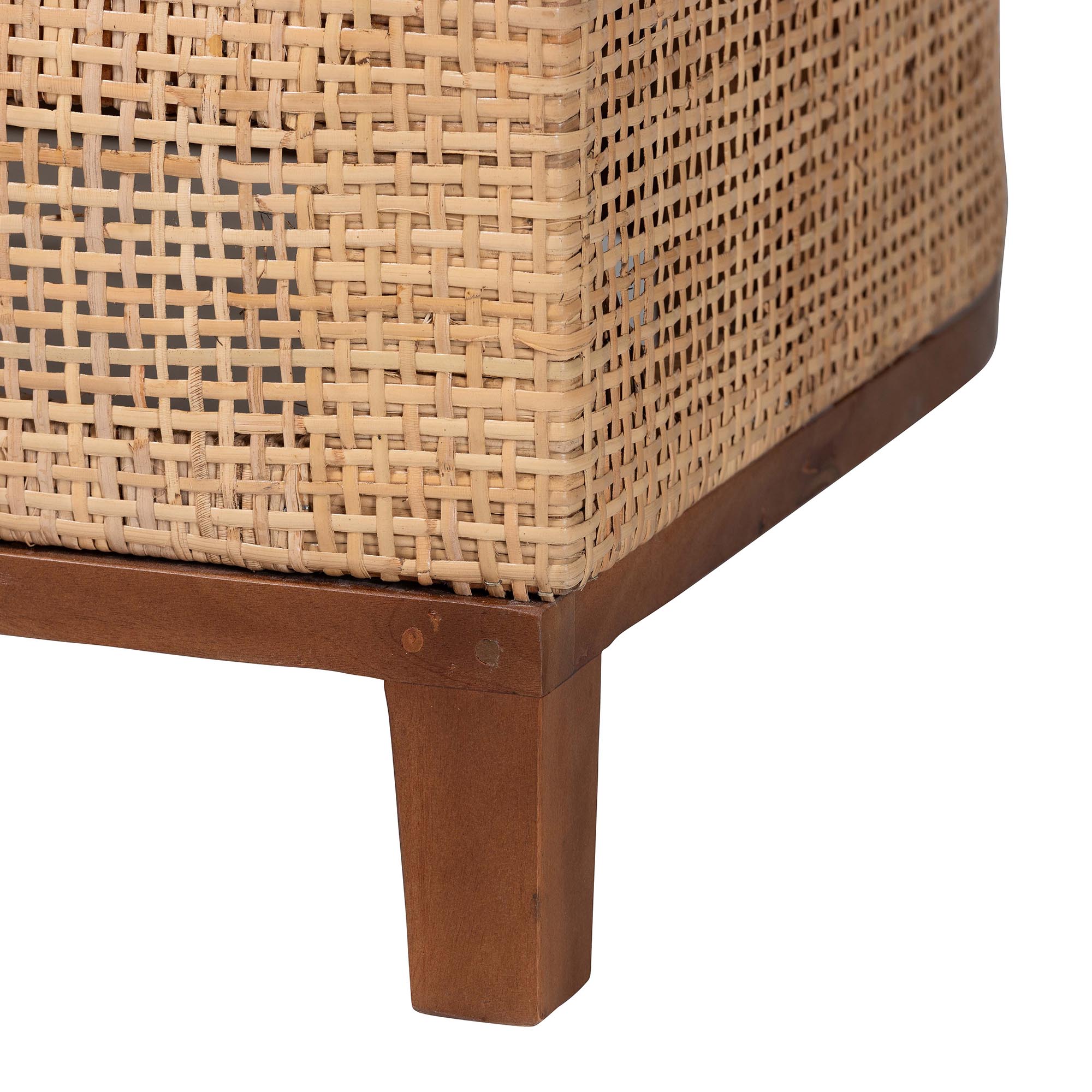 bali & pari Edda Natural Rattan Sofa with Upholstered Cushions - Coastal Style 3-Seater Couch for Living Room or Sunroom