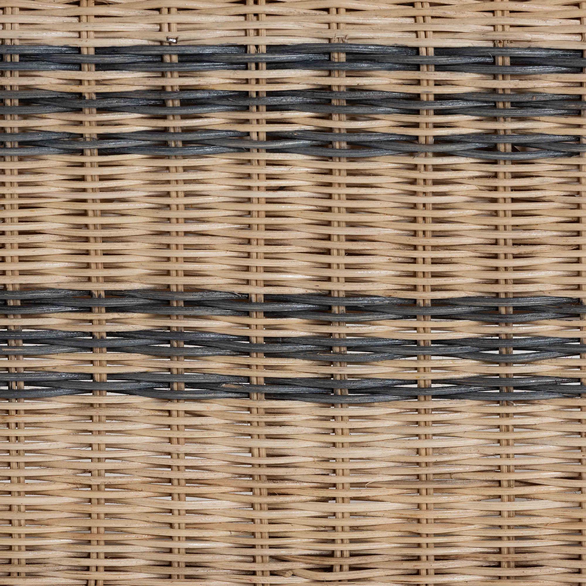 bali & pari Elda Natural Rattan Accent Chair - Wicker Barrel-Back Chair with Two-Tone Woven Stripes and Cushion, Coastal Boho Style Seating for  Living Room or Sunroom