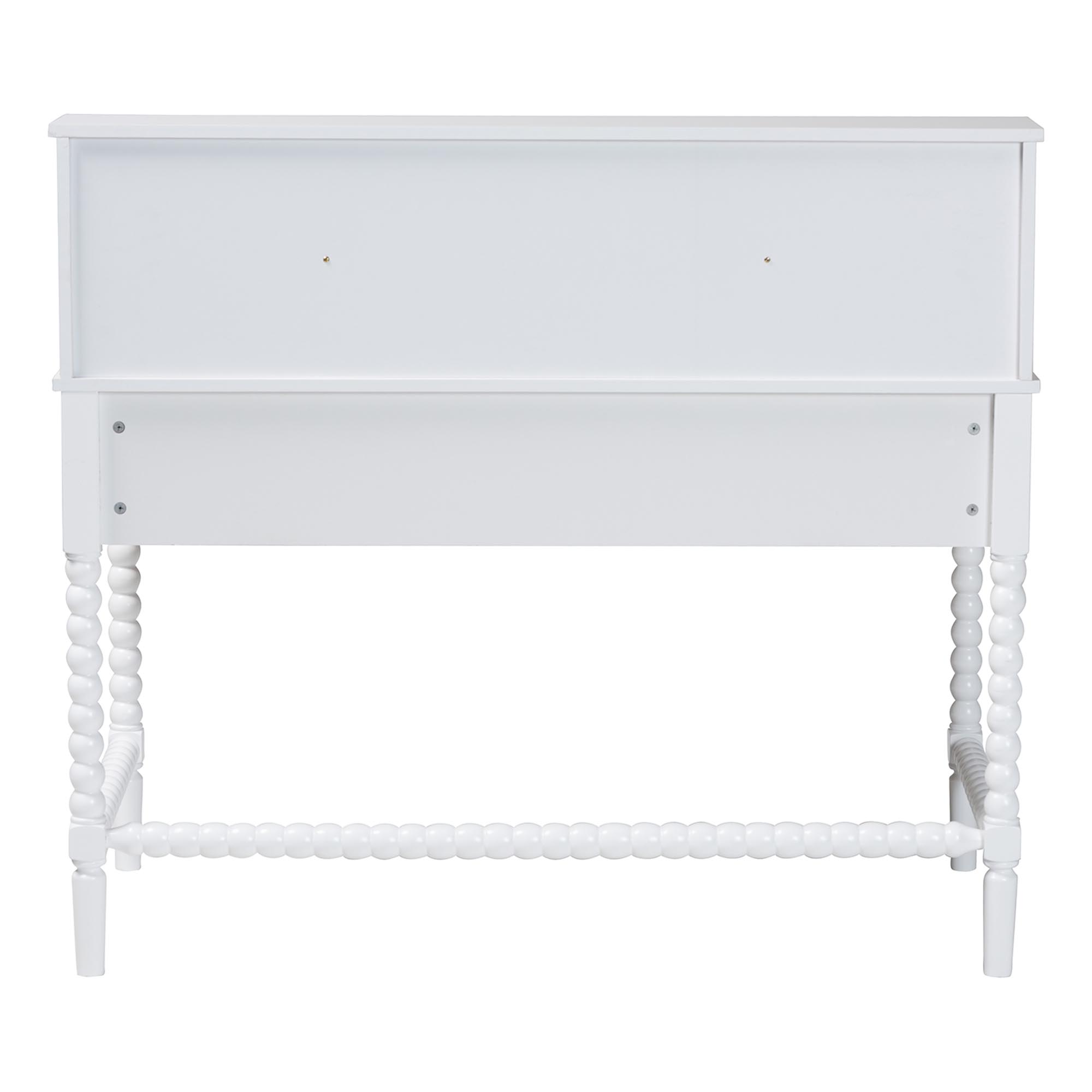 Baxton Studio Archwood Writing Desk with Hutch - 3-Drawer Wood Desk with Bobbin Design for Home Office or Bedroom Workspace, White