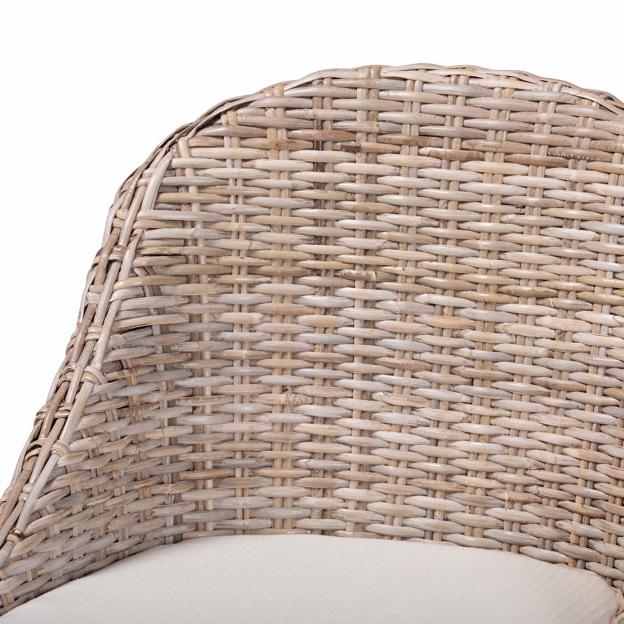 bali & pari Lara Kubu Rattan Counter Stool with Cushion - Handwoven Wicker Accent Stool with Wingback Design for Kitchen Island
