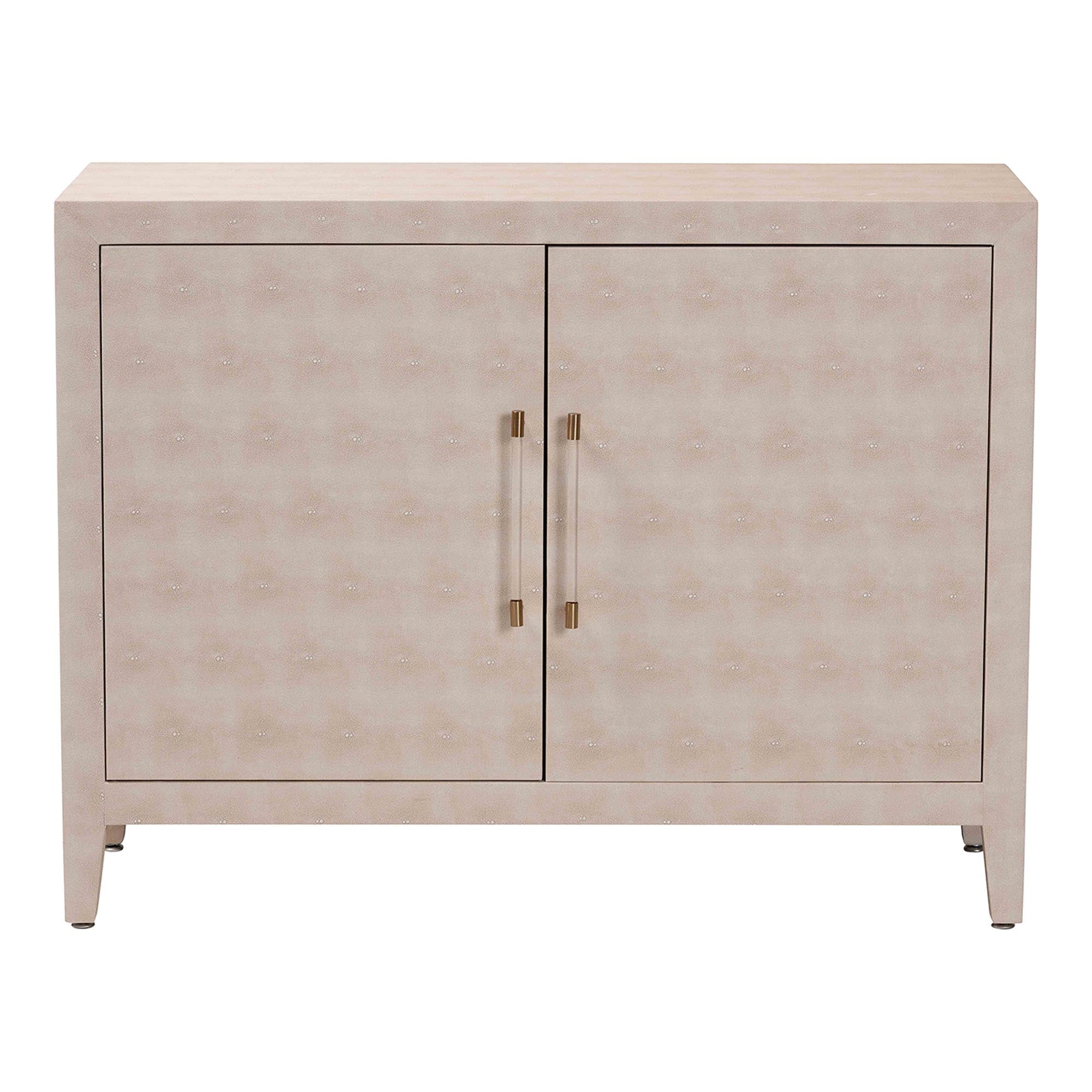 Baxton Studio Nira Faux Shagreen Storage Cabinet - Contemporary 2-Door Accent Sideboard with Sleek Metal Handles, for Entryway or Living Room