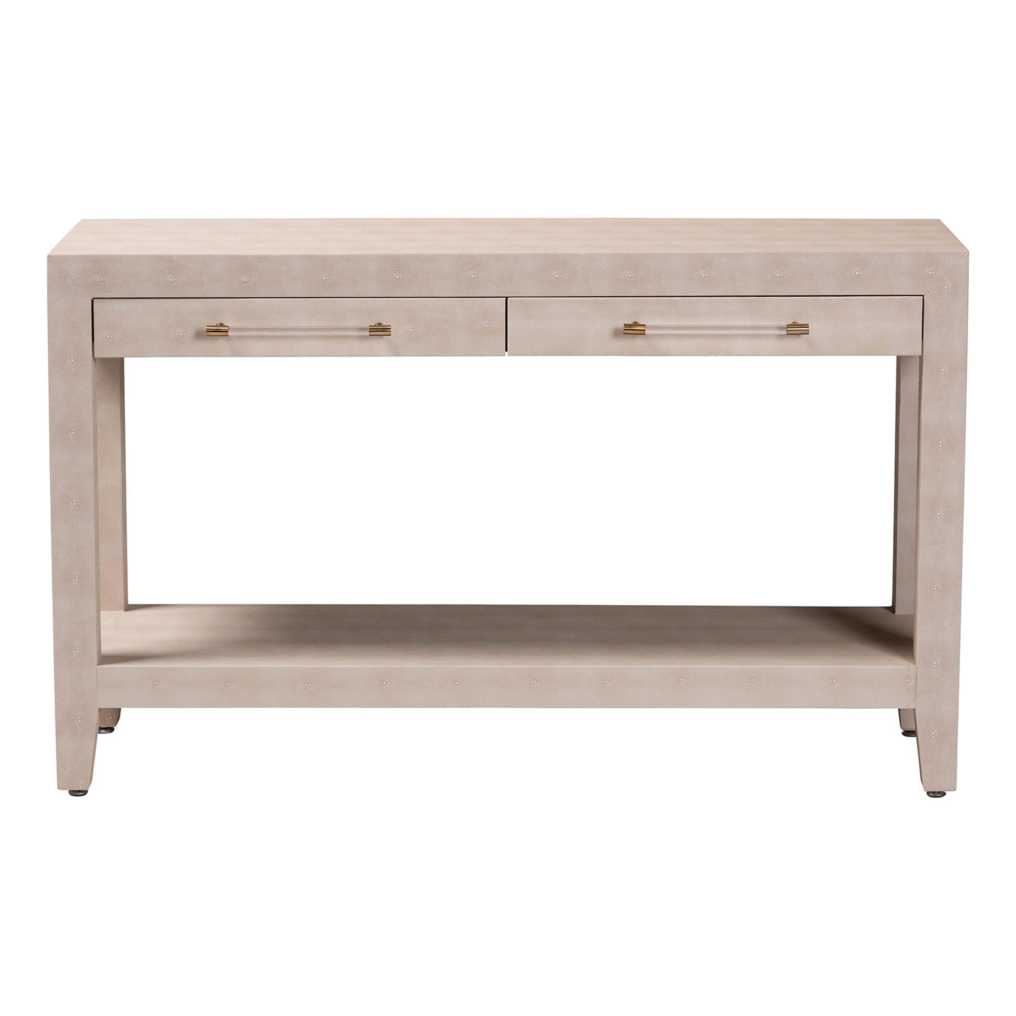 Baxton Studio Nira Faux Shagreen Console Table - Contemporary Accent Display Piece with 2 Drawers and Open Shelf, Storage Solution for Entryway or Living Room