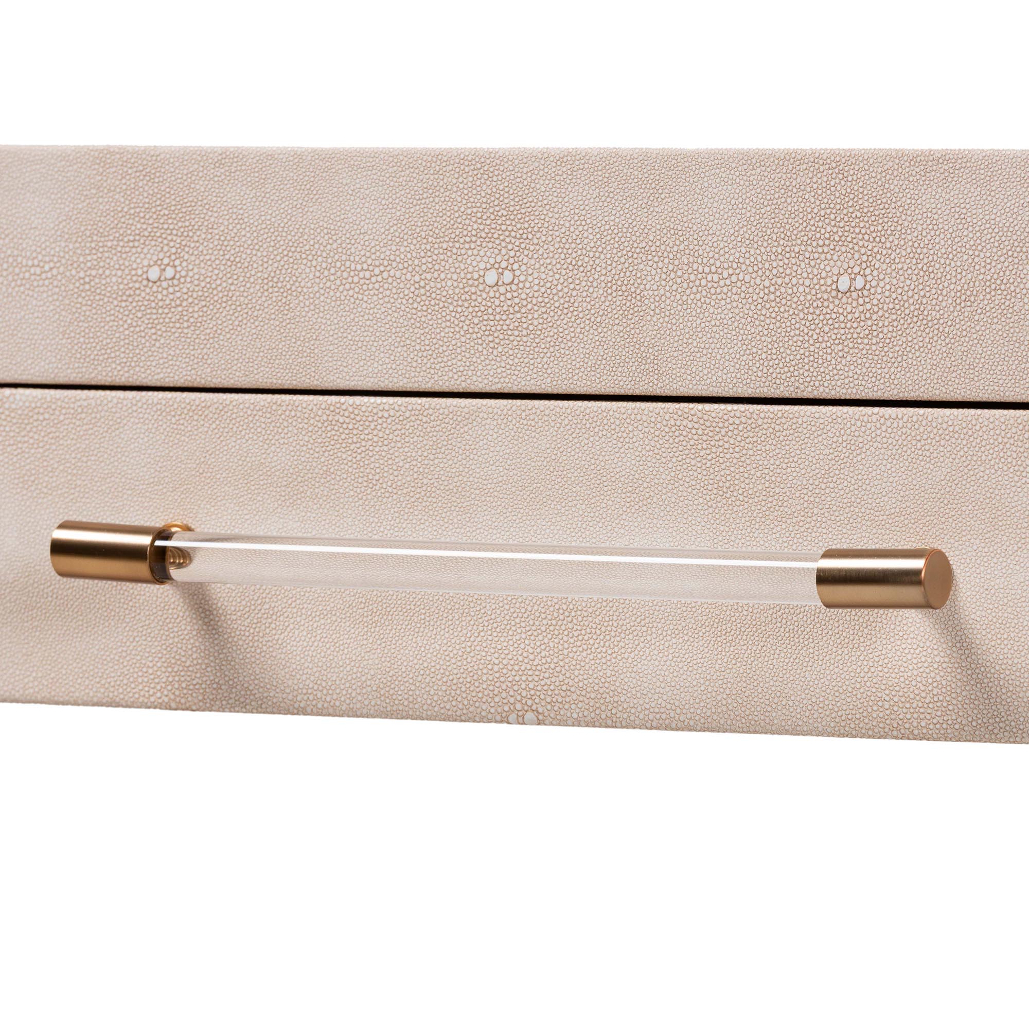 Baxton Studio Nira Faux Shagreen Console Table - Contemporary Accent Display Piece with 2 Drawers and Open Shelf, Storage Solution for Entryway or Living Room