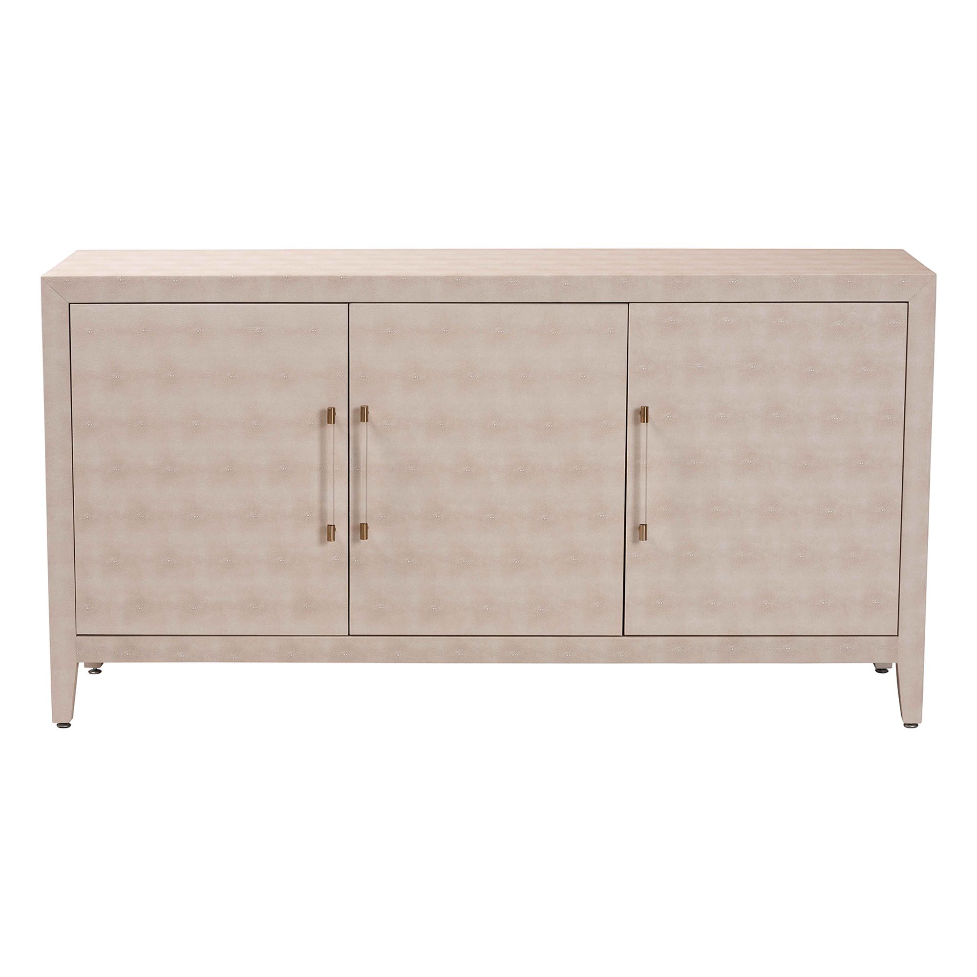 Baxton Studio Nira Faux Shagreen Sideboard  -  Contemporary 3-Door Buffet Storage Cabinet with Sleek Handles for Dining Room or Living Room