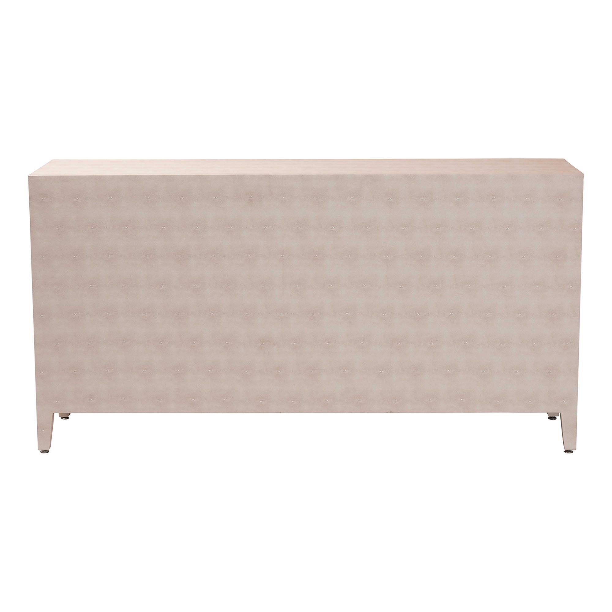 Baxton Studio Nira Faux Shagreen Sideboard  -  Contemporary 3-Door Buffet Storage Cabinet with Sleek Handles for Dining Room or Living Room