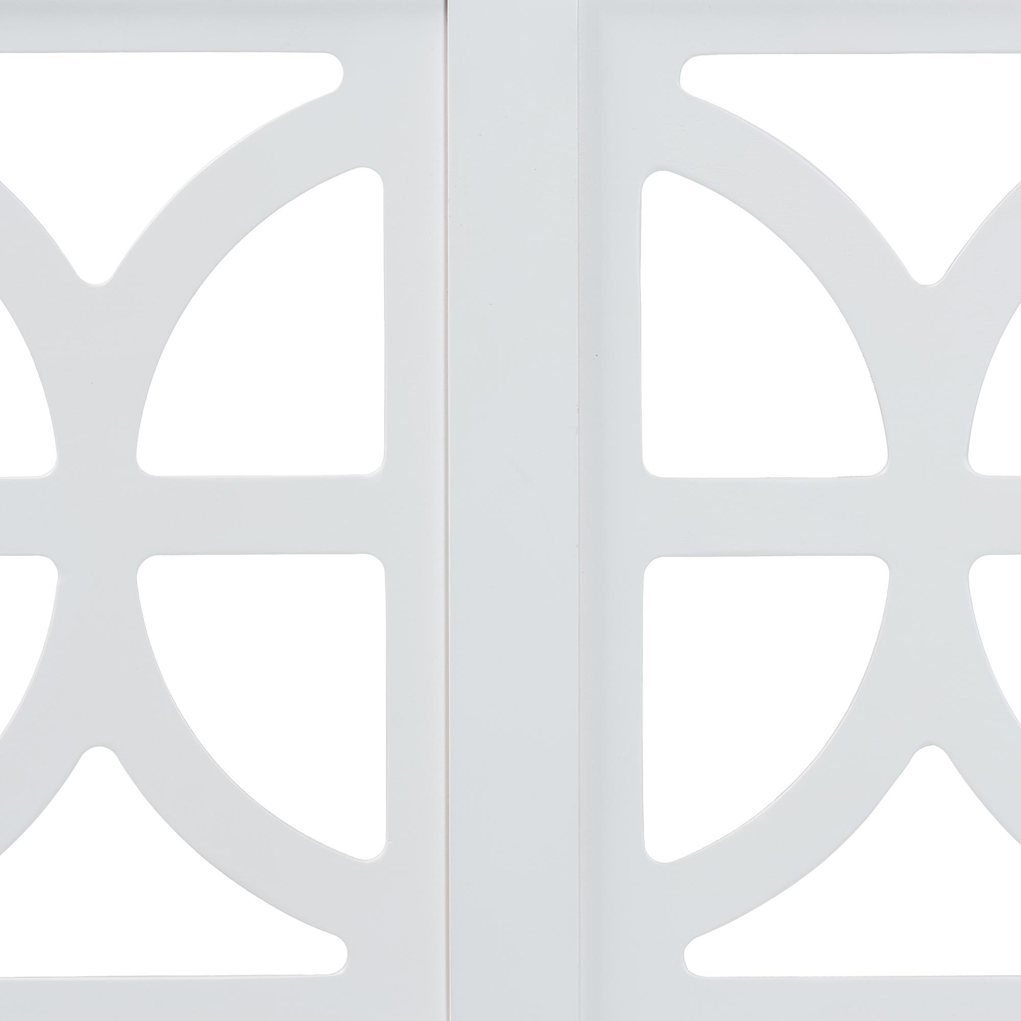 Baxton Studio Nansen Wood Headboard with Scalloped Frame - Geometric Cutout Decorative Panel for Bed Frame, Modern Coastal Bedroom Accent with Adjustable Height, Full, White
