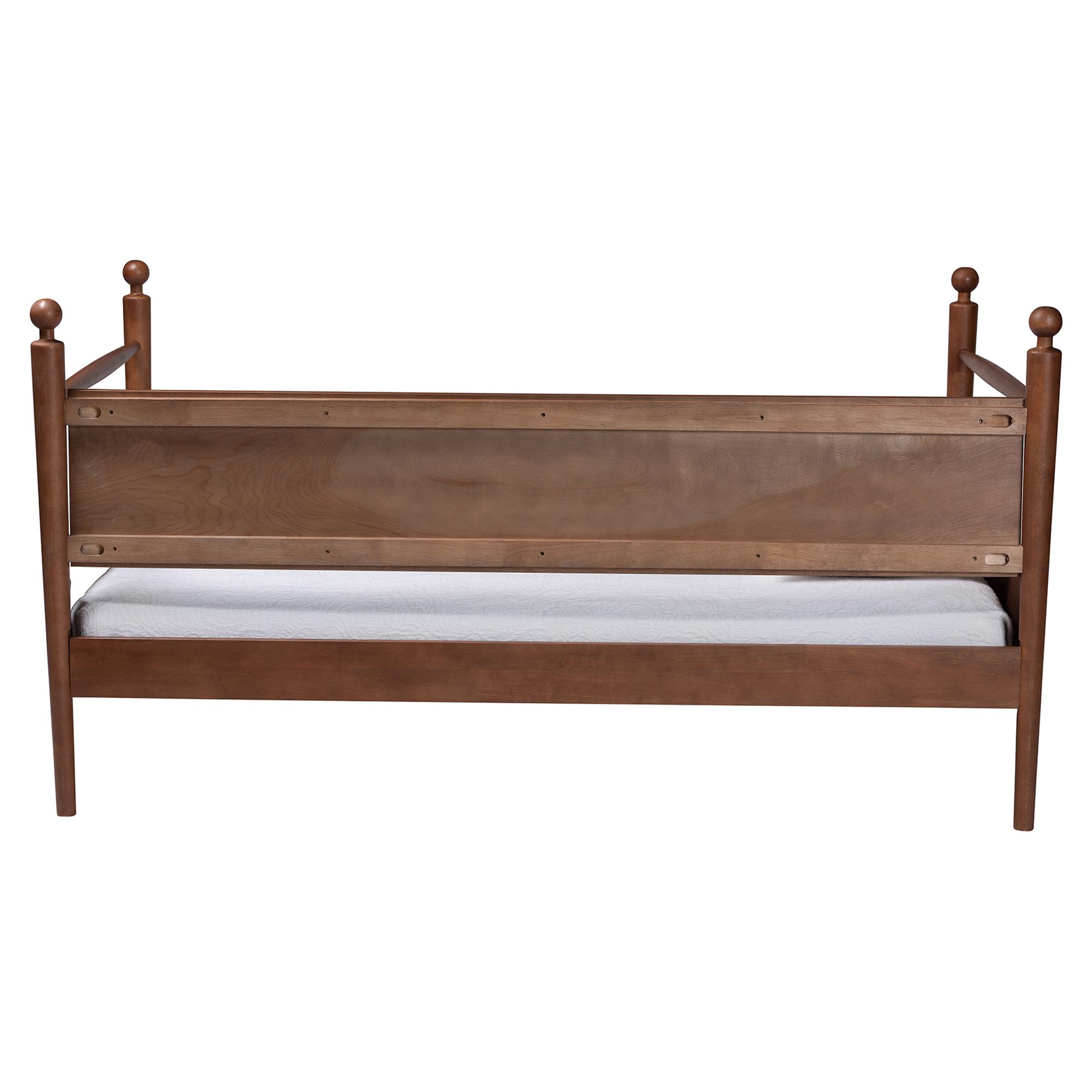 Baxton Studio Gianetta Wooden Daybed with Spindle Posts - Classic Cottage-Style Bed Frame with Guardrail Back, Solid Wood Day Bed for Guest Room or Kids Bedroom, Twin