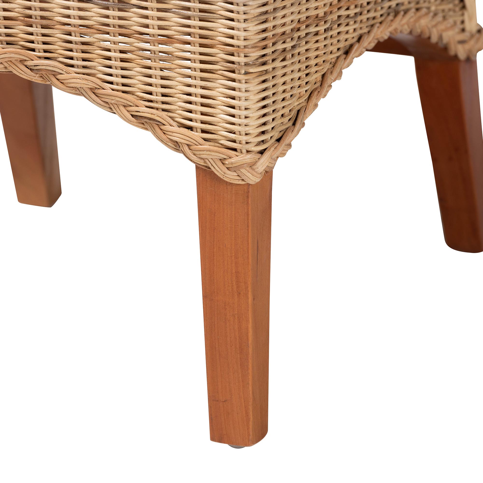 bali & pari Dyna Natural Rattan Dining Chair - Handwoven Wicker Side Chair with Removable Cushion and Loop Backrest, Boho Coastal Seating for Dining Room or Kitchen