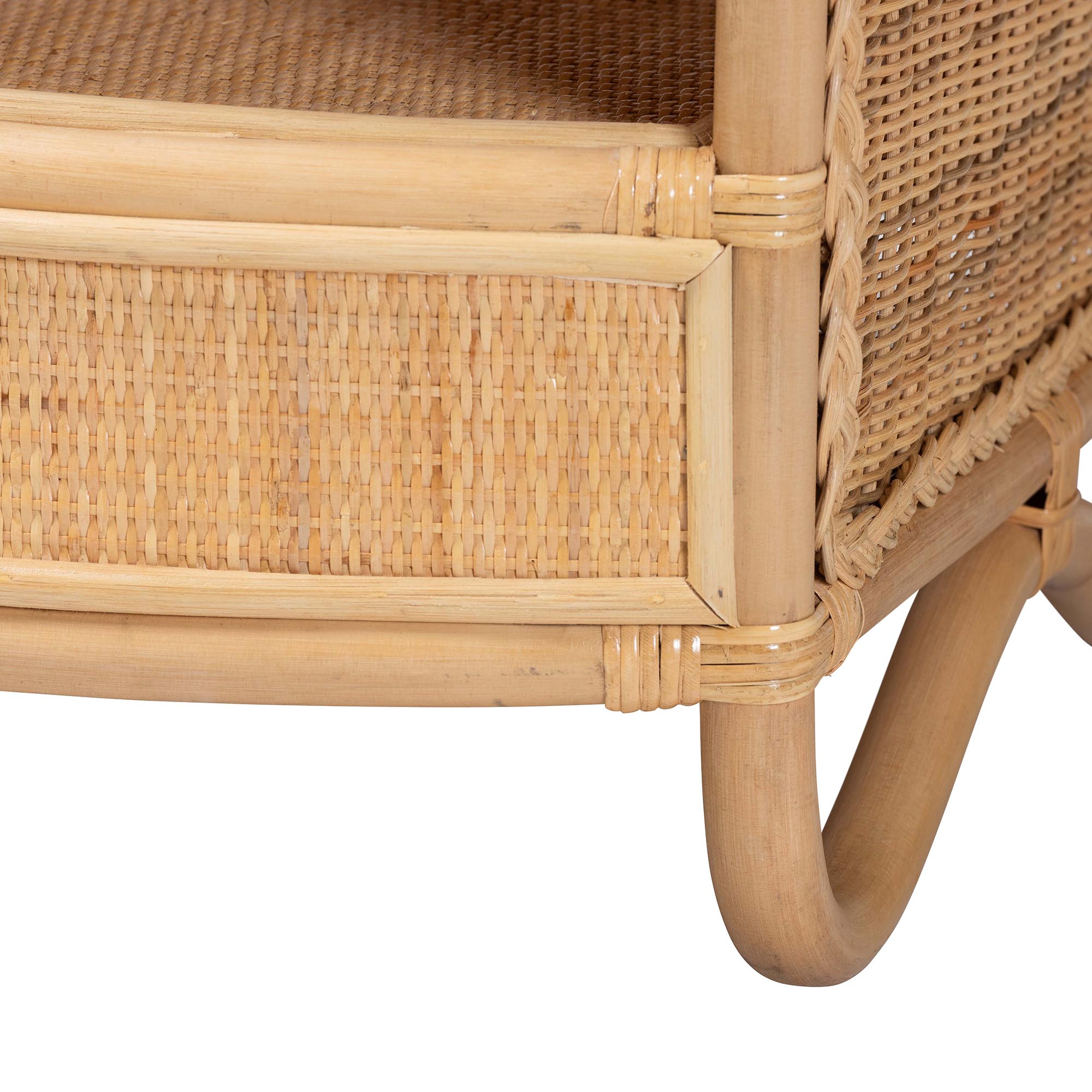 bali & pari Dyna Natural Rattan Coffee Table with Open Shelf - Handwoven Wicker Accent Table with Oval Tabletop and Braided Weavings, Coastal Boho Living Room Centerpiece