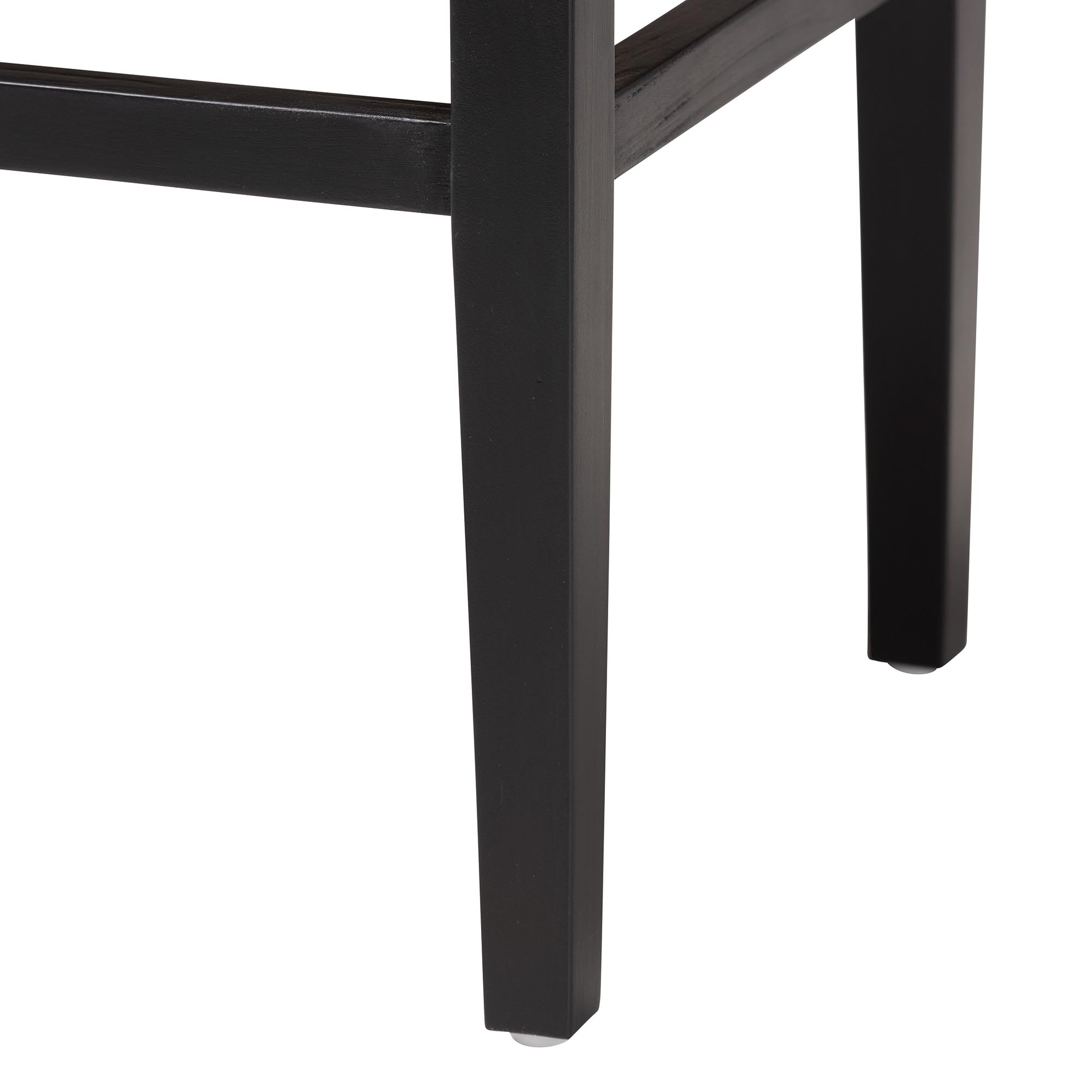 bali & pari Amber Seagrass Accent Bench - Handwoven Natural Fiber Stool with Black Wood Frame, Compact Coastal Boho Seating for Living Room or Entryway