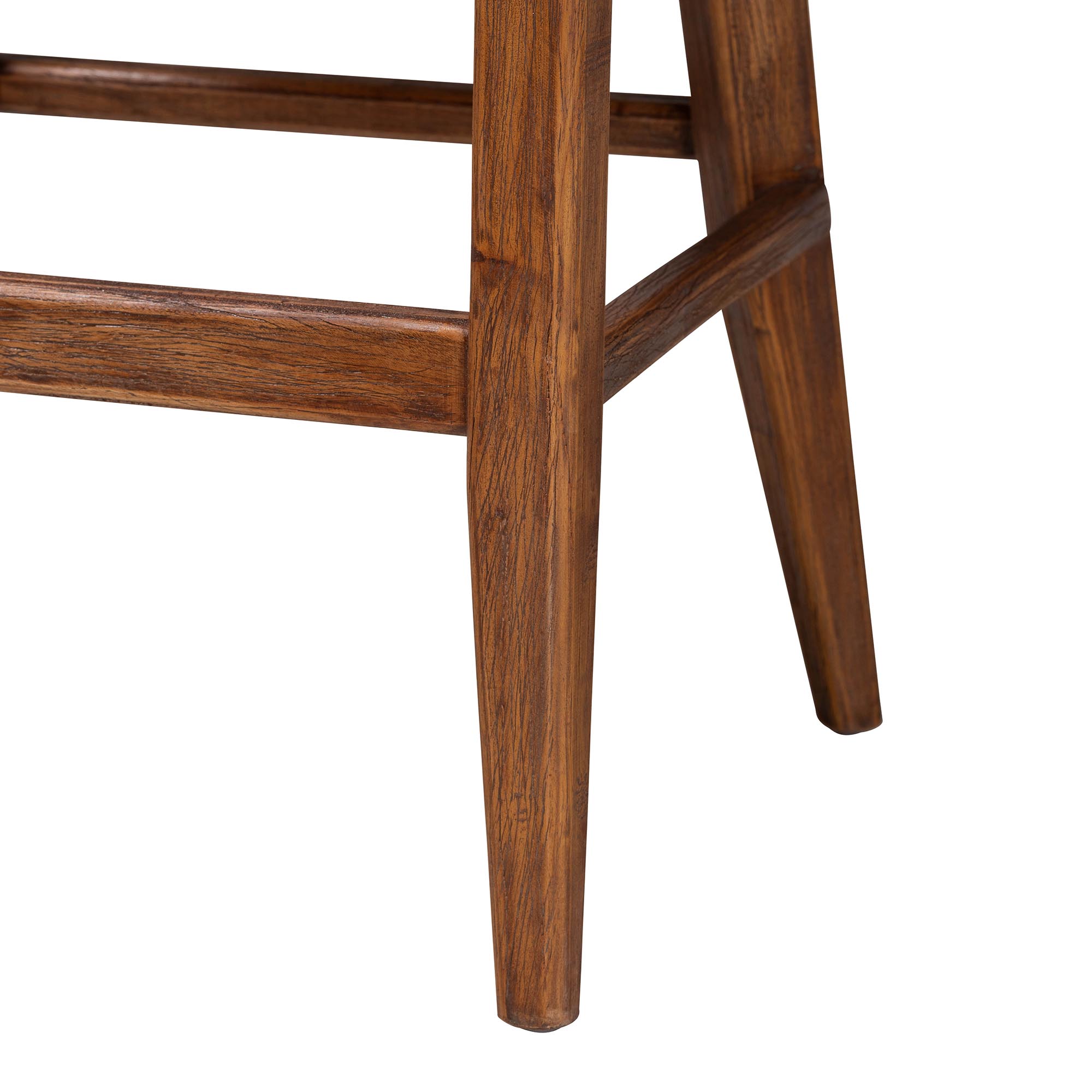 bali & pari Ridley Seagrass Bar Stool with Mahogany Wood Frame - Coastal Seating with Woven Square Back and Cushioned Seat for Bar Island or Lounge, Brown Wash
