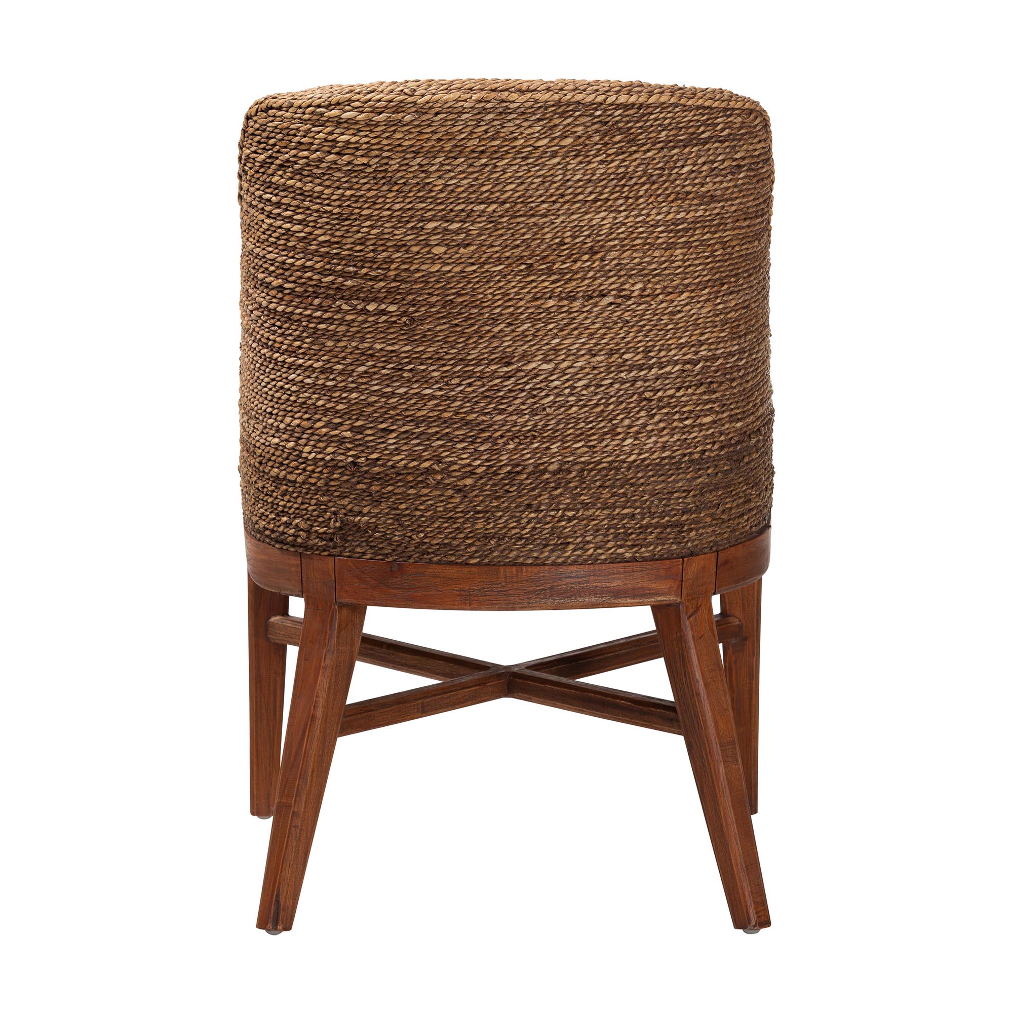 bali & pari Jasper Seagrass Dining Chair with Mahogany Wood Frame - Coastal Accent Chair with Woven Wingback and Cushioned Seat for Dining Room or Kitchen, Brown Wash
