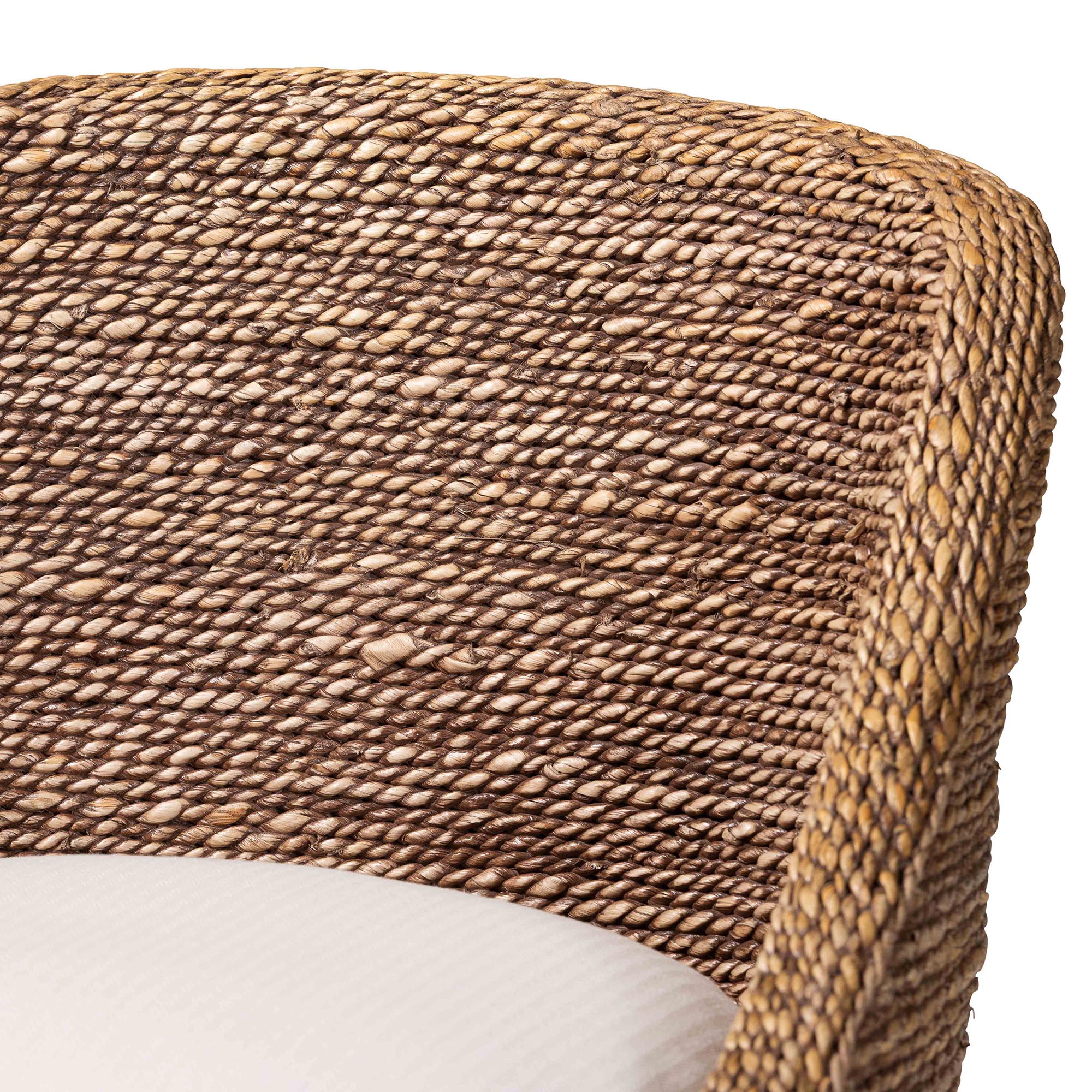 bali & pari Jasper Seagrass Bar Stool with Mahogany Wood Frame - Coastal Seating with Woven Wingback and Cushioned Seat for Bar Island or Lounge, Brown Wash