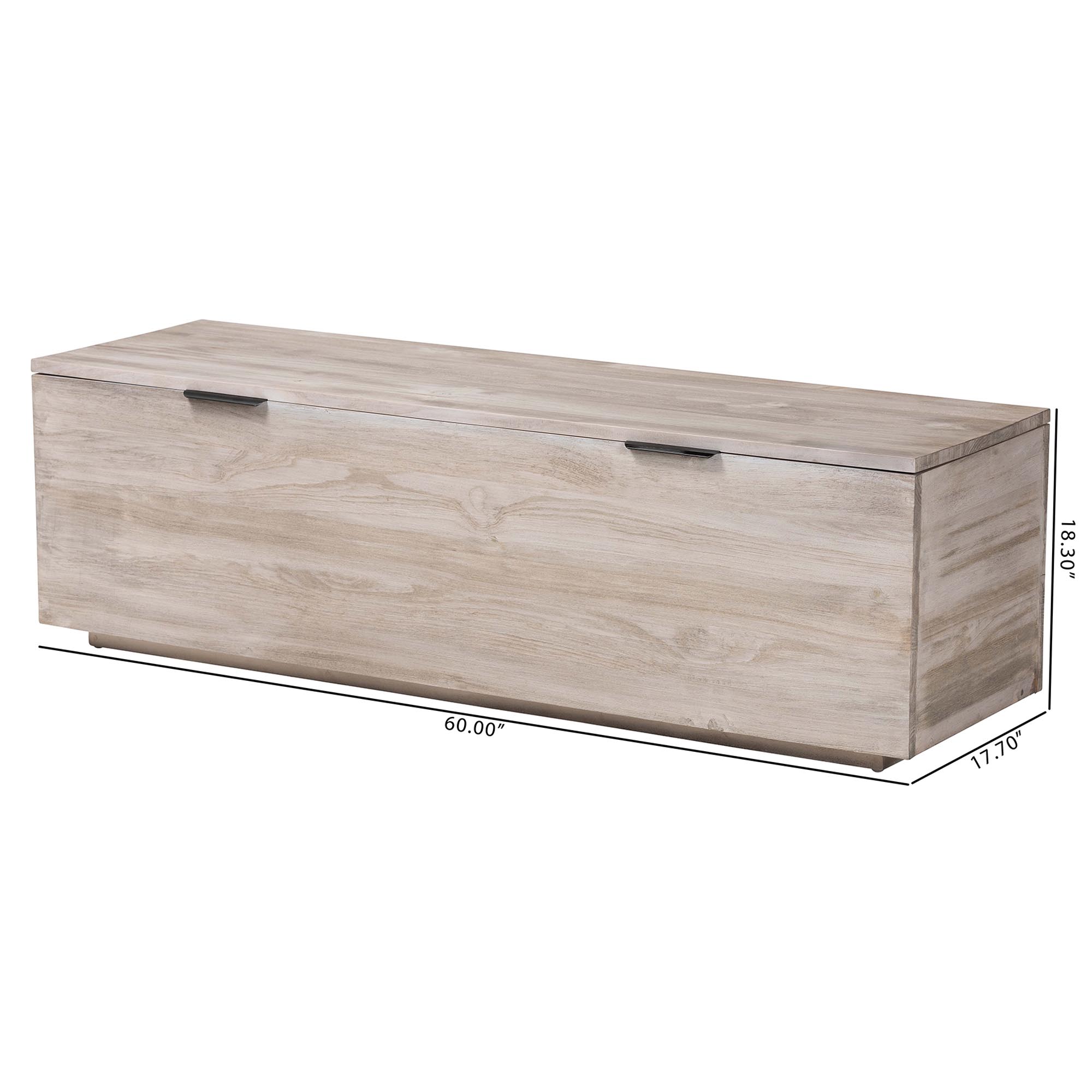 bali & pari Alvaro Wood Storage Trunk with Hinged Lid - Rectangular Blanket Chest and Bedroom Bench with Spacious Interior, Modern Farmhouse Storage Furniture for Entryway, Bedroom, or Living Room