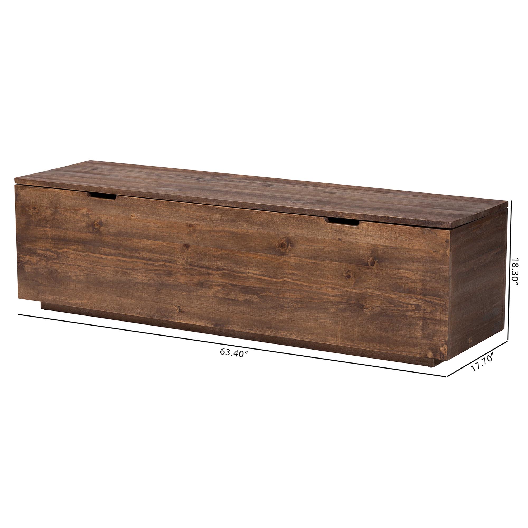 bali & pari Alfonso Wood Storage Trunk with Hinged Lid - Rectangular Blanket Chest and Bedroom Bench with Spacious Interior, Modern Farmhouse Storage Furniture for Entryway, Bedroom, or Living Room
