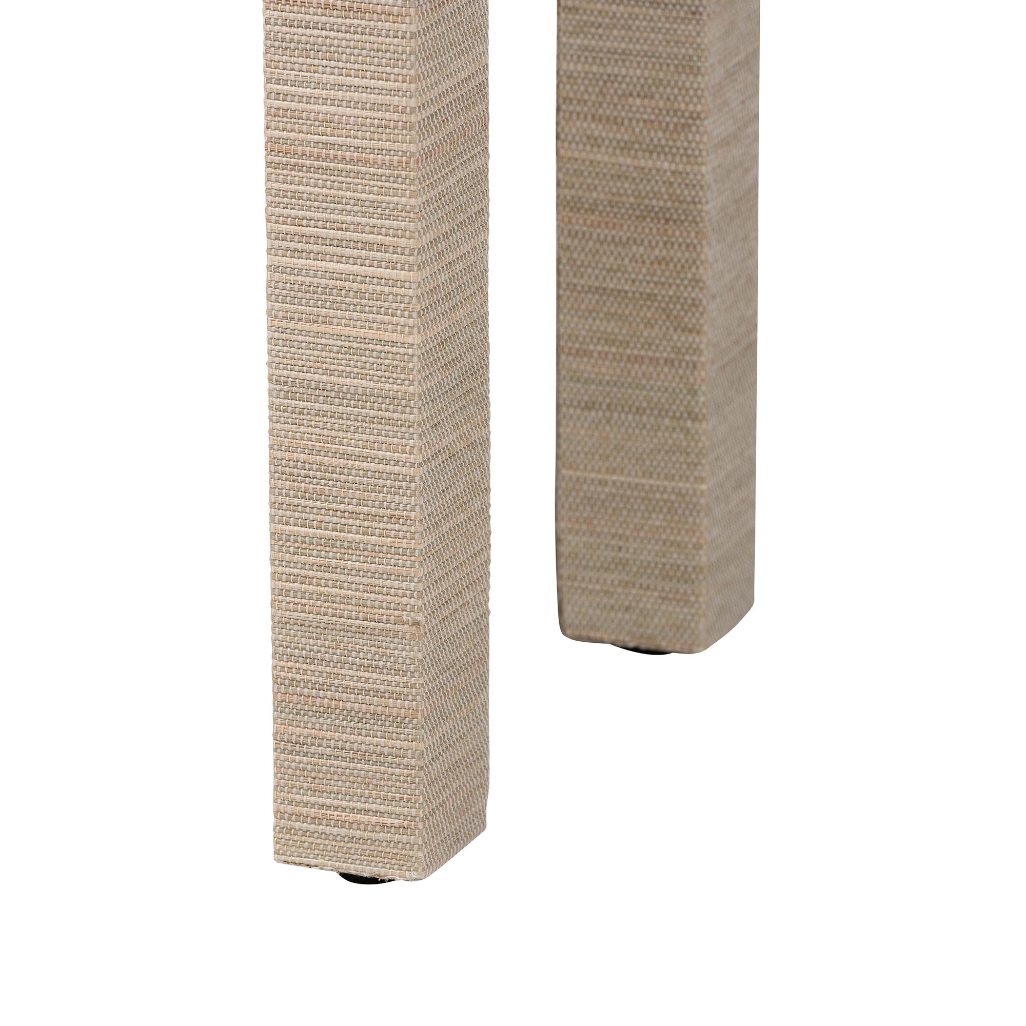 bali & pari Noah Grasscloth 2-Drawer Console Table - Woven Texture Entryway Table with Gold Ring Pulls, Narrow Hallway or Living Room Accent Table, Beige