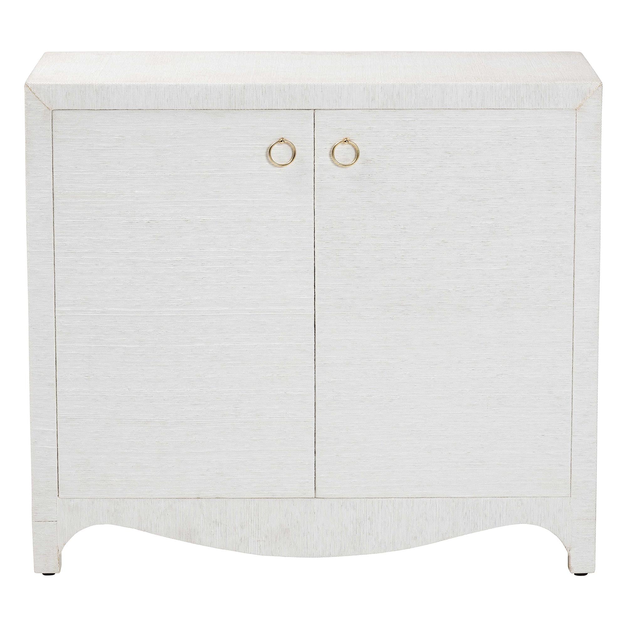bali & pari Ximena Grasscloth Storage Cabinet - 2-Door Woven Accent Cabinet with Gold Ring Pulls for Living Room, Bedroom, or Entryway